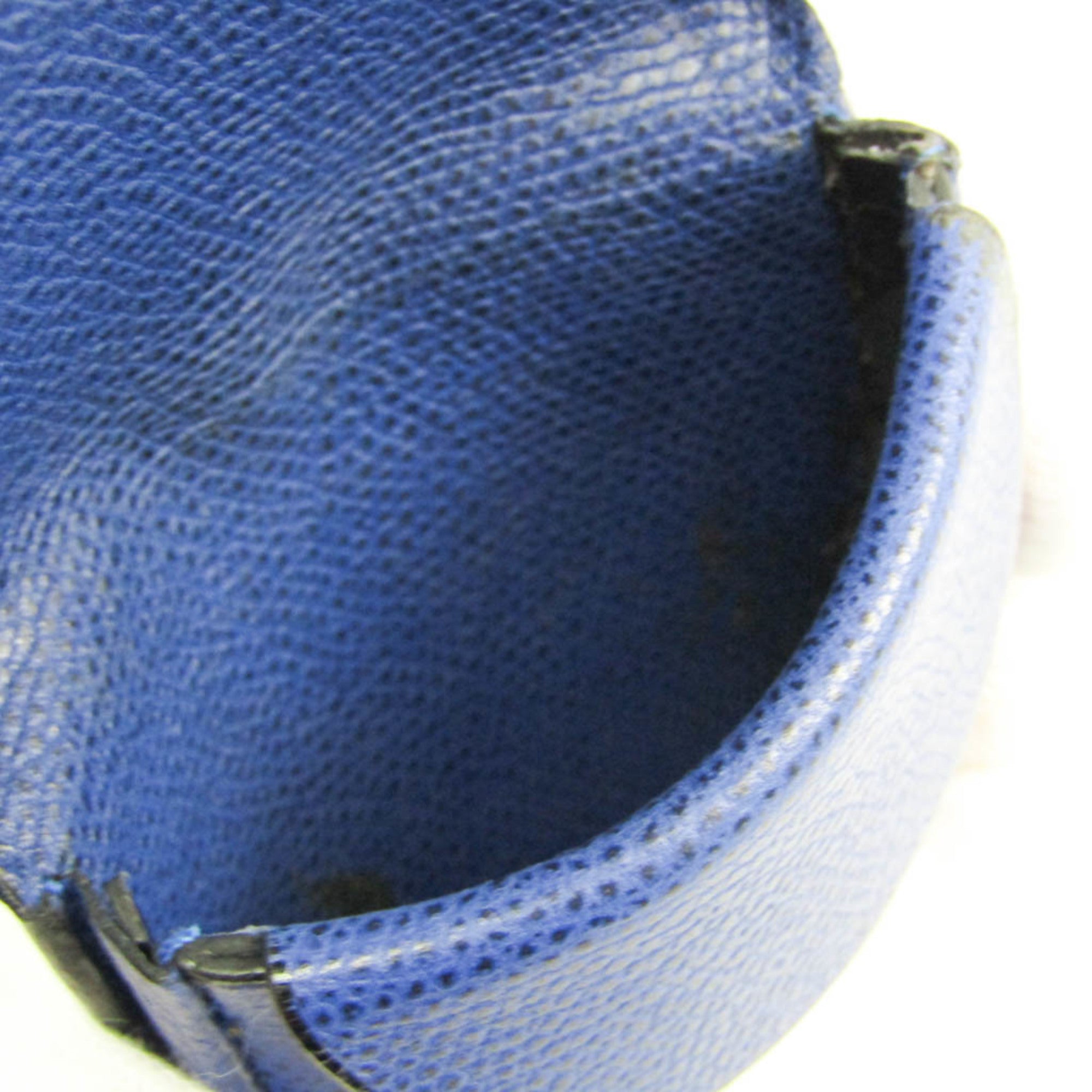 Valextra Royal Blue Leather Coin Purse/Coin Case (Pre-Owned)