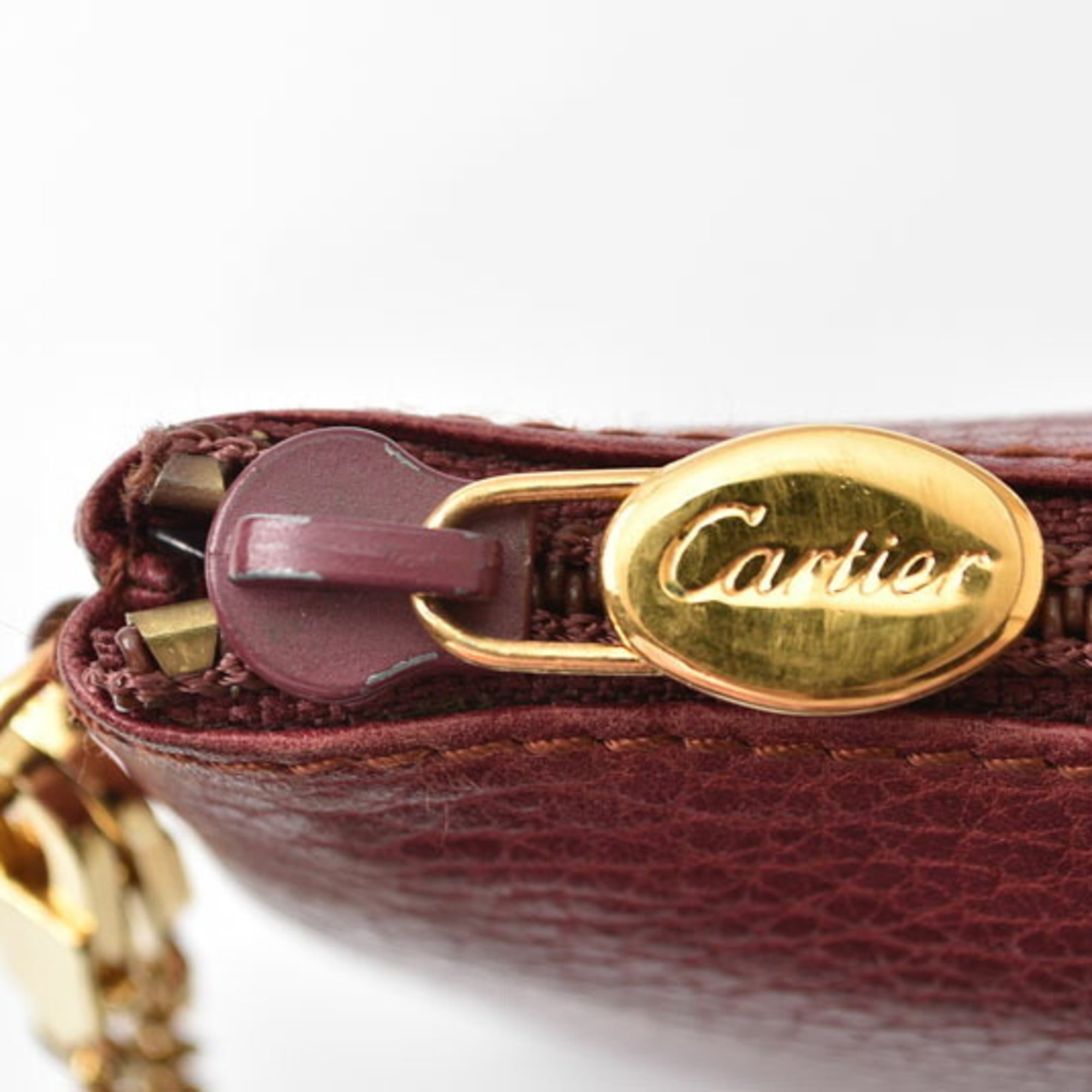 Cartier Must Bordeaux Leather Pouch (Pre-Owned)