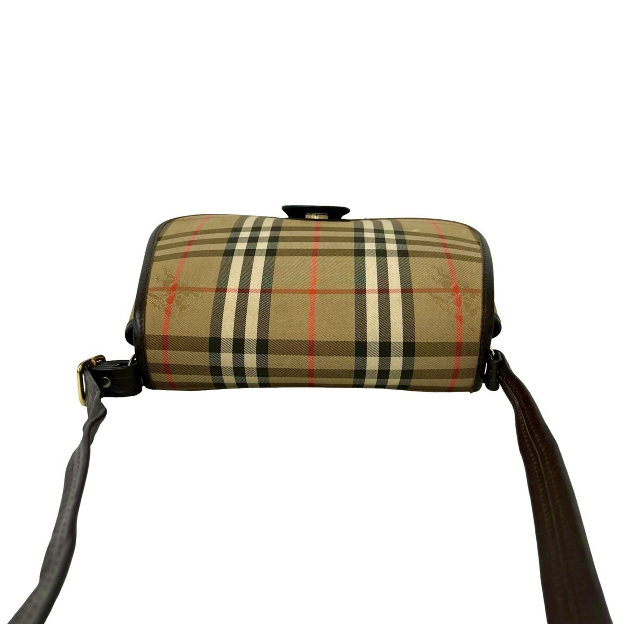 Burberry Beige Brown Canvas Pochette Shoulder Bag (Pre-Owned)