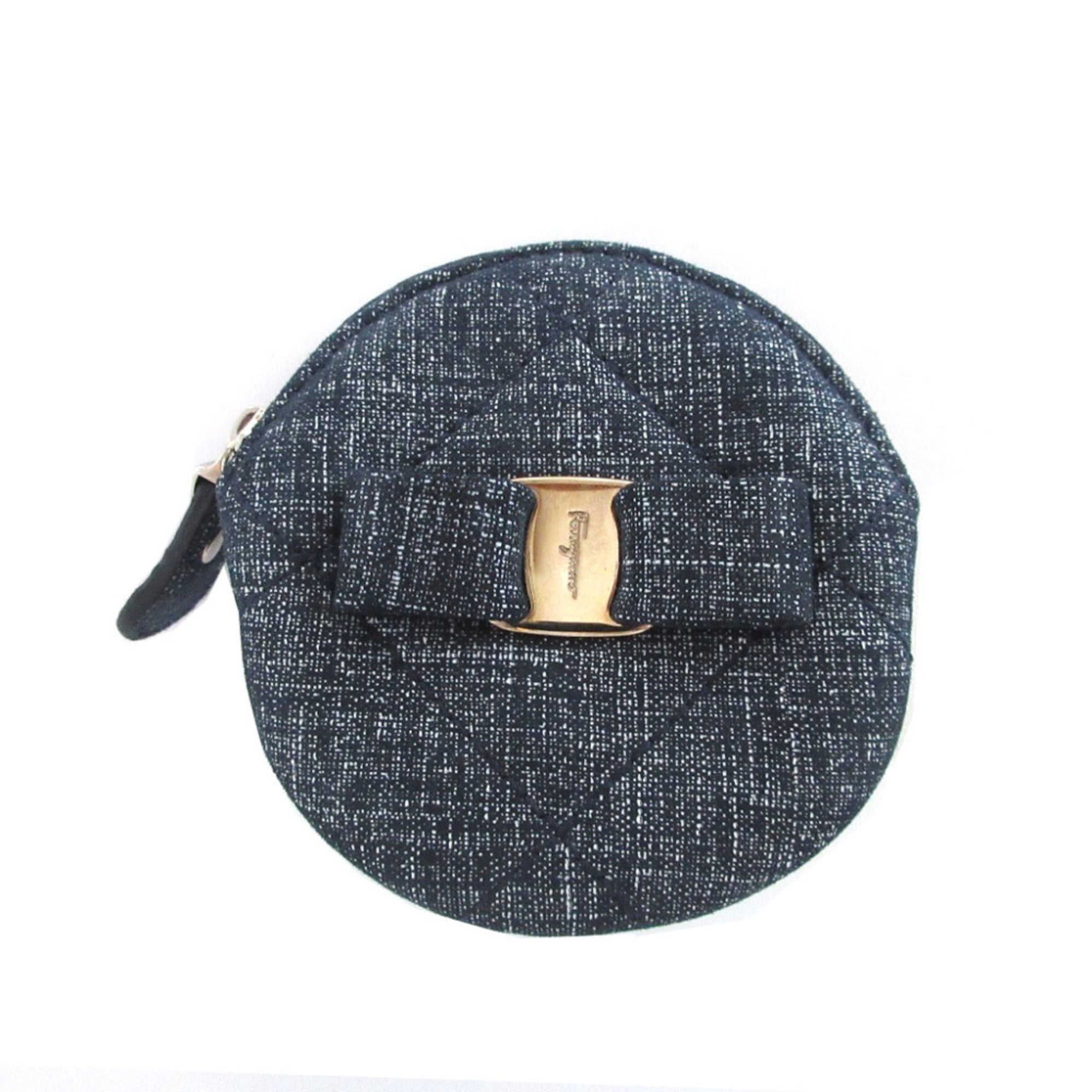 Salvatore Ferragamo Blue Cotton Coin Purse/Coin Case (Pre-Owned)