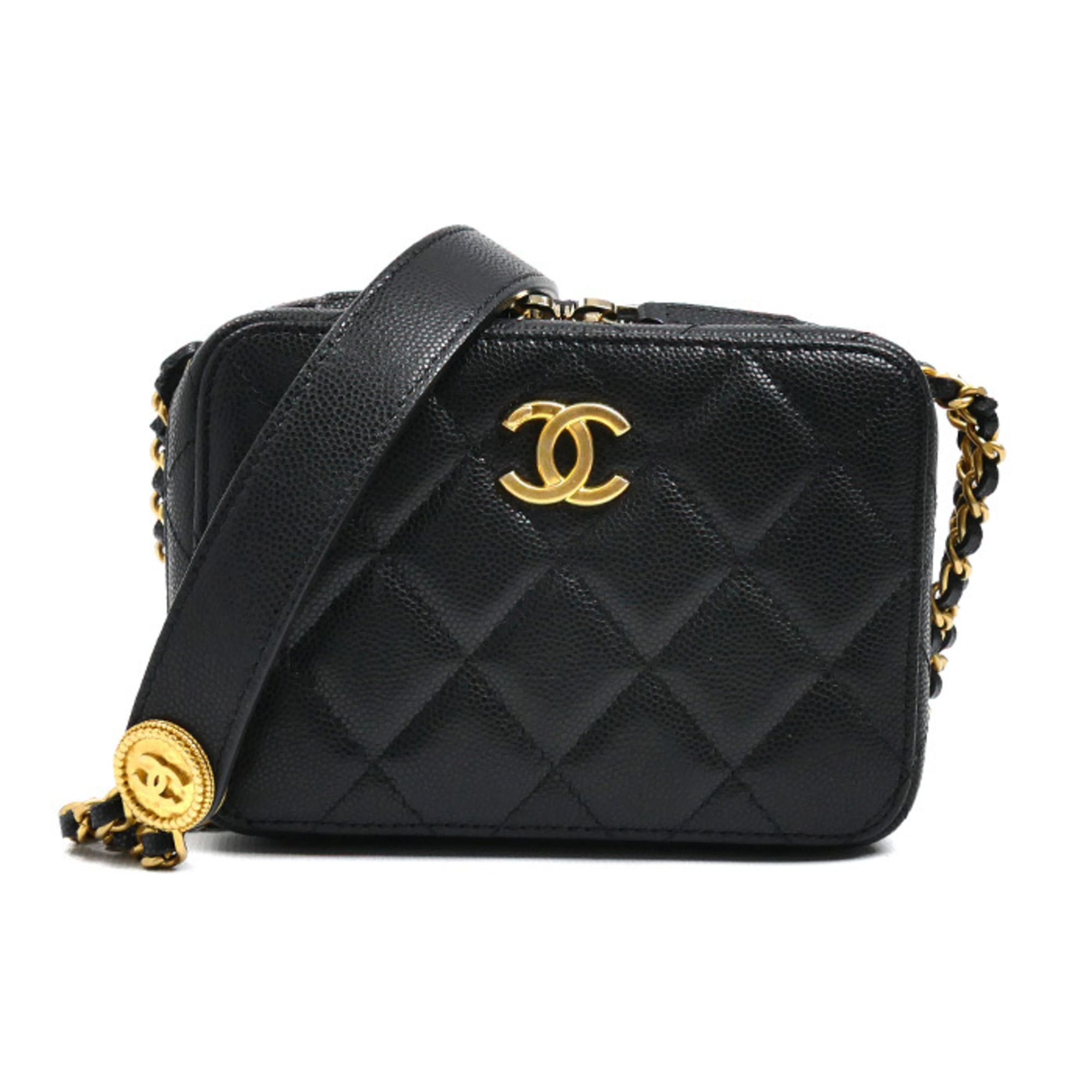 Chanel Black Leather Shoulder Bag (Pre-Owned)