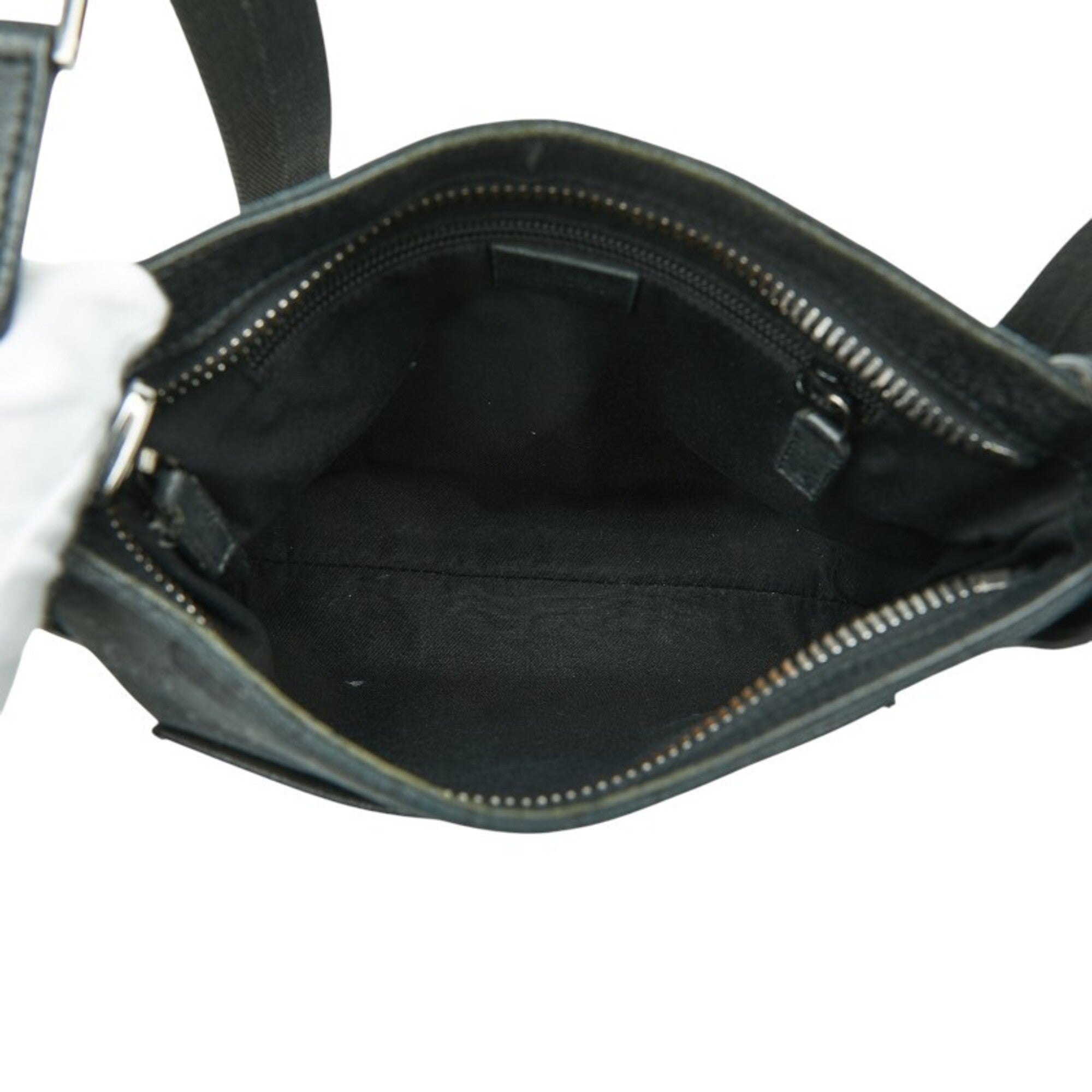 Gucci Navy Canvas Leather Shoulder Bag (Pre-Owned)
