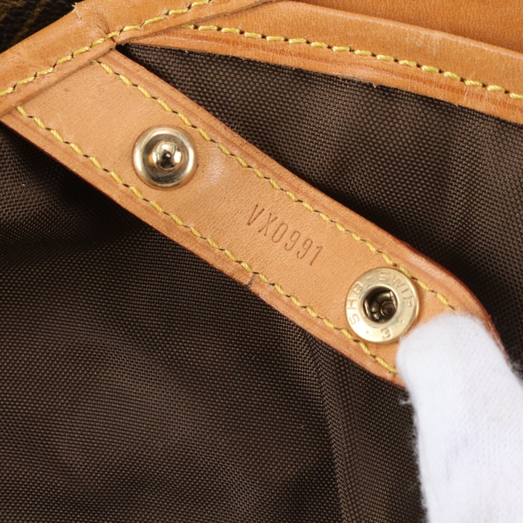 Louis Vuitton Brown Leather Coated Canvas Boston Bag (Pre-Owned)