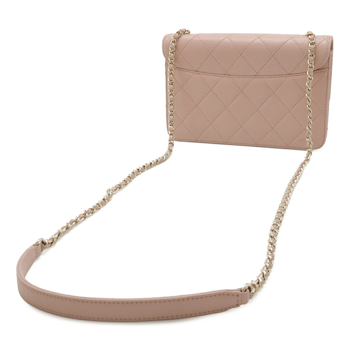Chanel Matelasse Pink Leather Shoulder Bag (Pre-Owned)