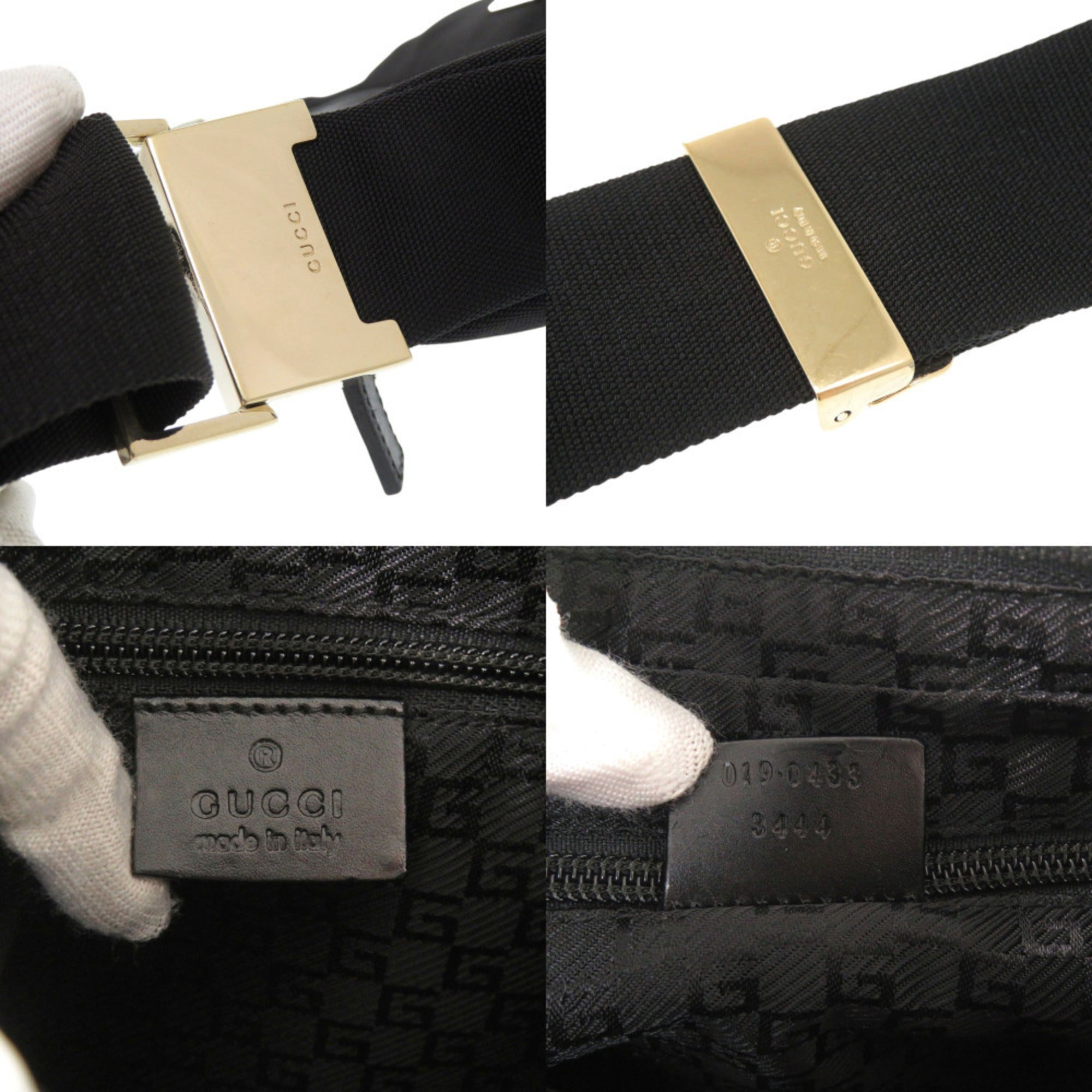 Gucci Black Nylon Canvas Shoulder Bag (Pre-Owned)