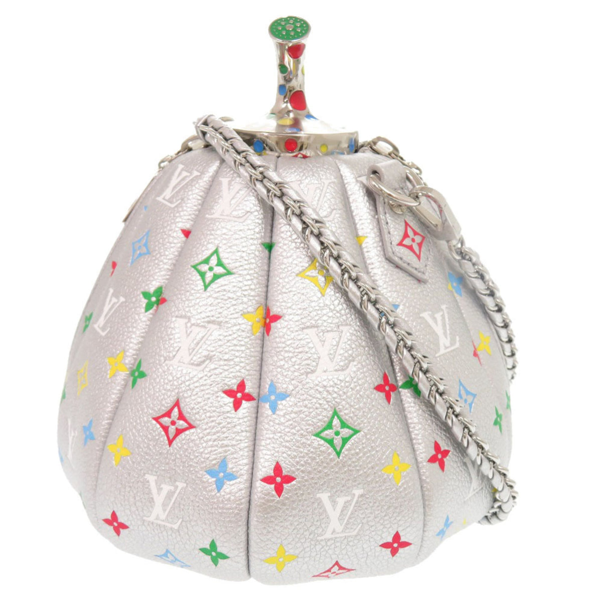 Louis Vuitton Multi-Color Silver Leather Handbag Shoulder Bag (Pre-Owned)