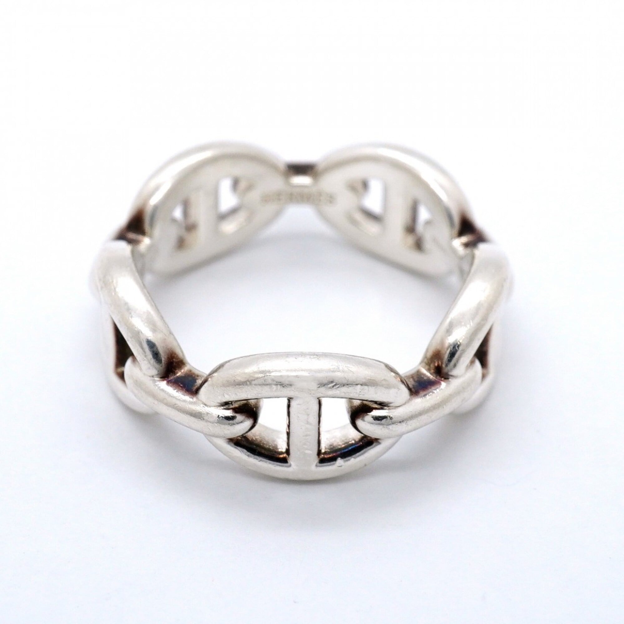 Hermes Silver 925 Band Ring (Pre-Owned)