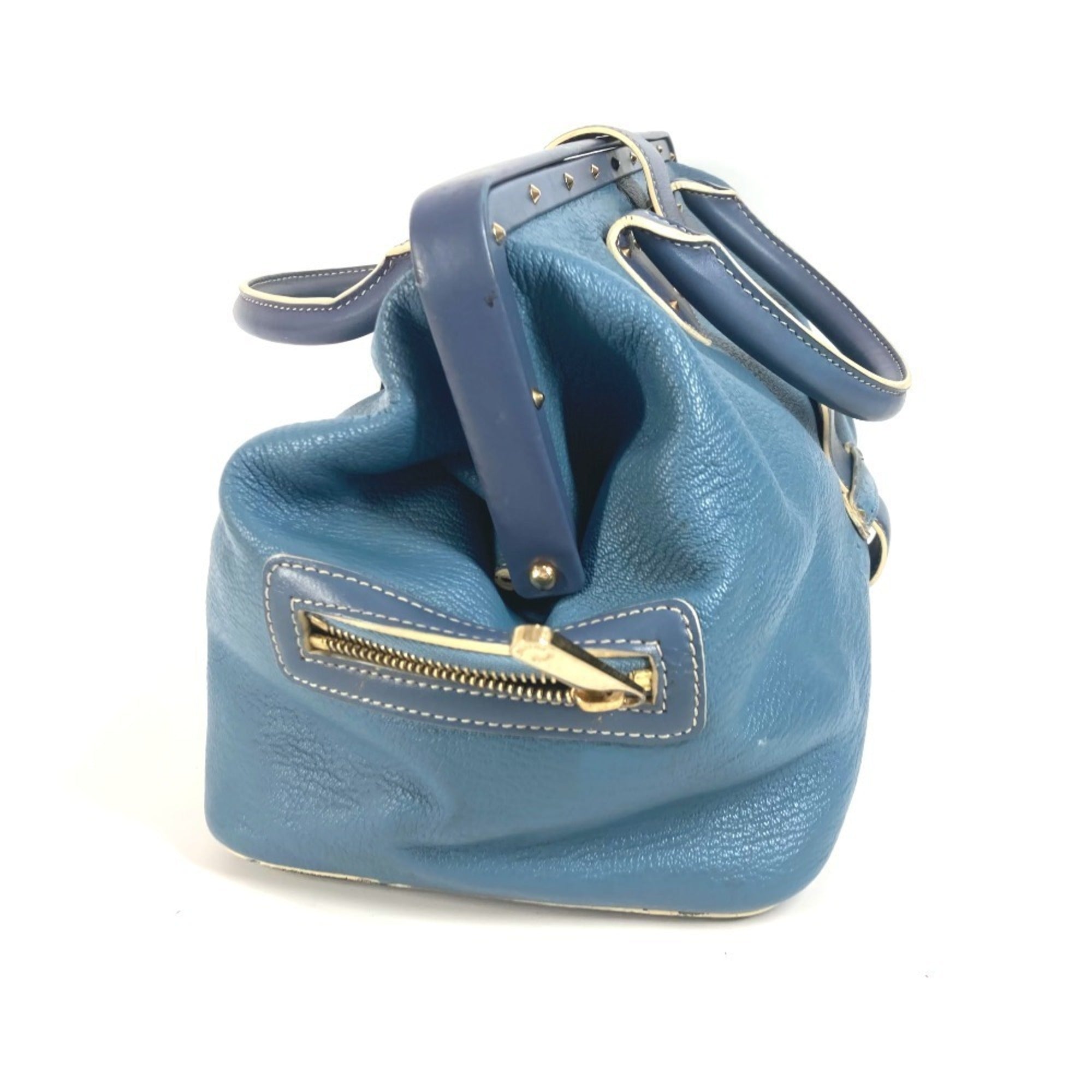 Louis Vuitton Suhali Blue Suhali Leather Handbag Tote Bag (Pre-Owned)