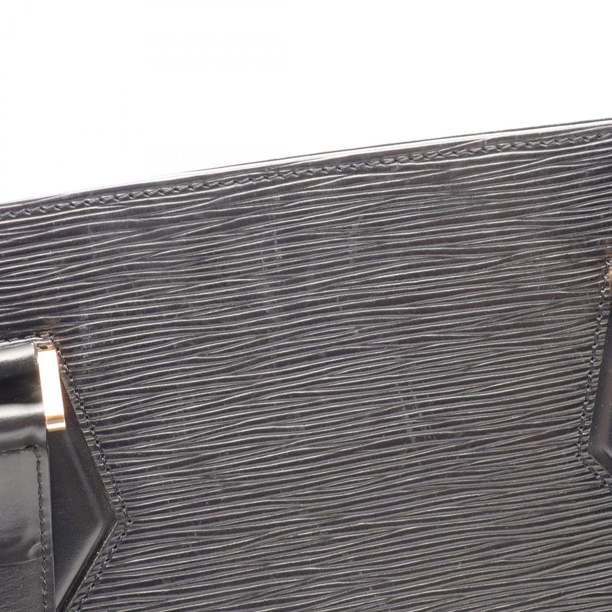 Louis Vuitton Black Leather Handbag Shoulder Bag (Pre-Owned)