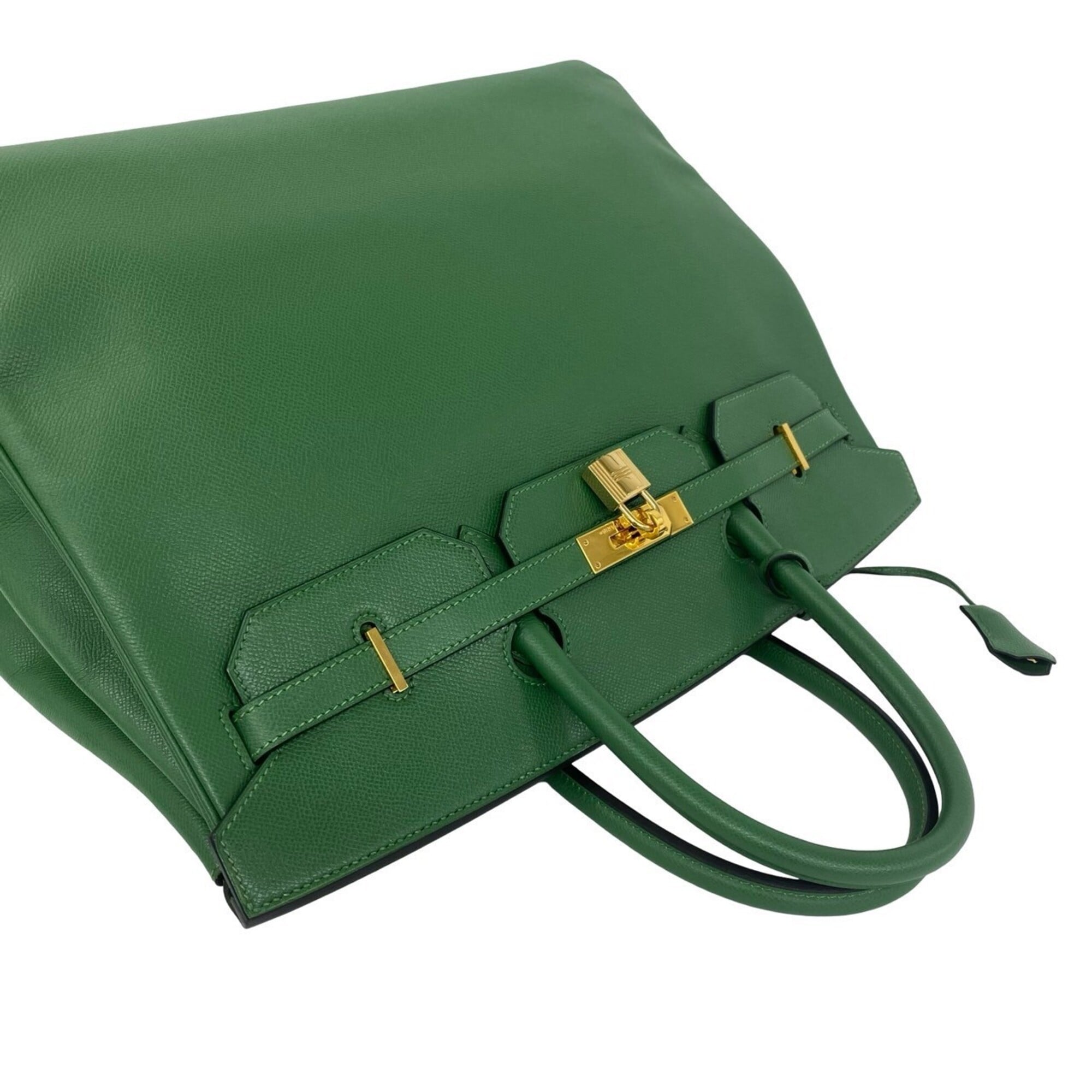 Hermes Green Courchevel Leather Handbag Tote Bag (Pre-Owned)