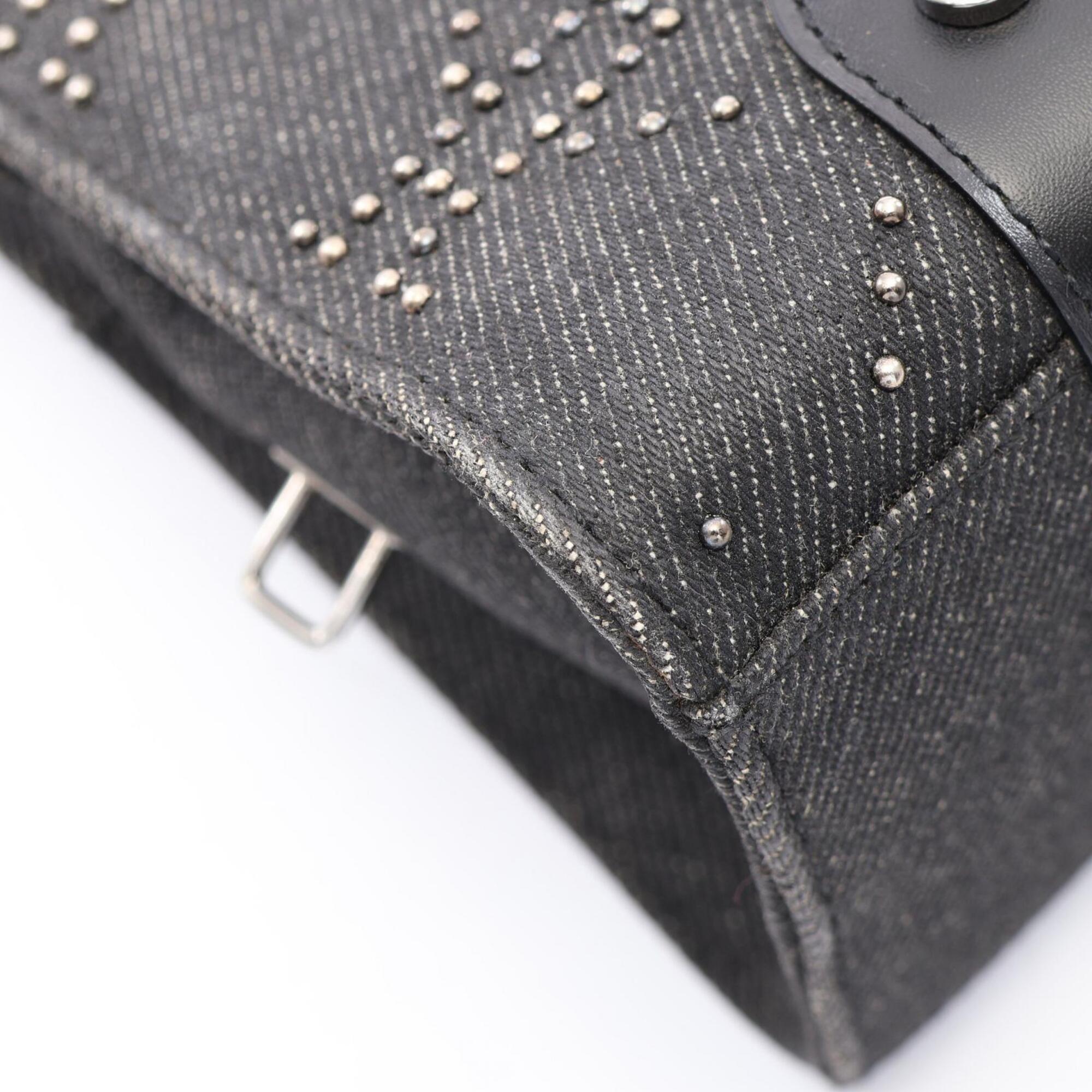 Christian Dior Black Denim Leather Handbag (Pre-Owned)