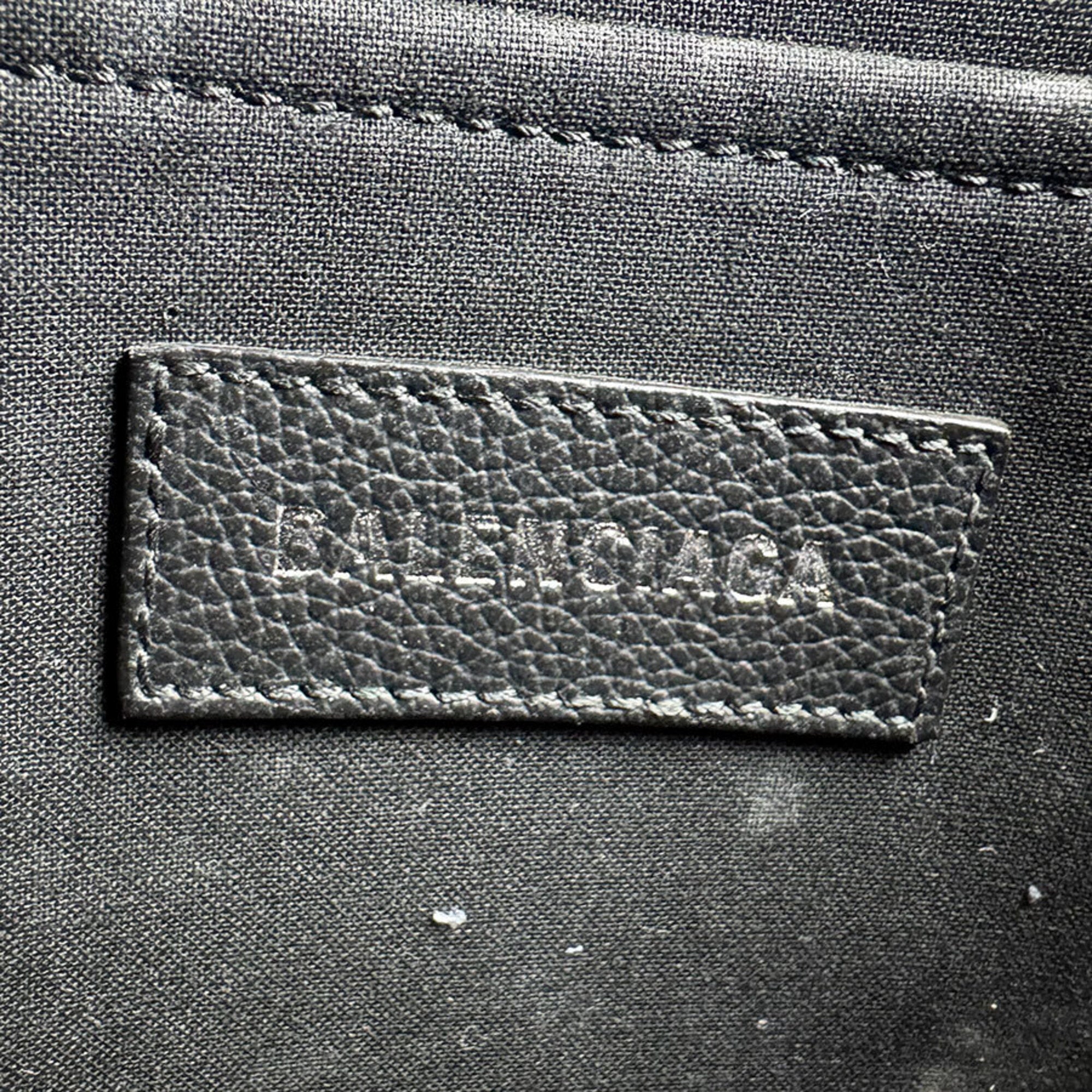 Balenciaga Black Leather Handbag Shoulder Bag (Pre-Owned)