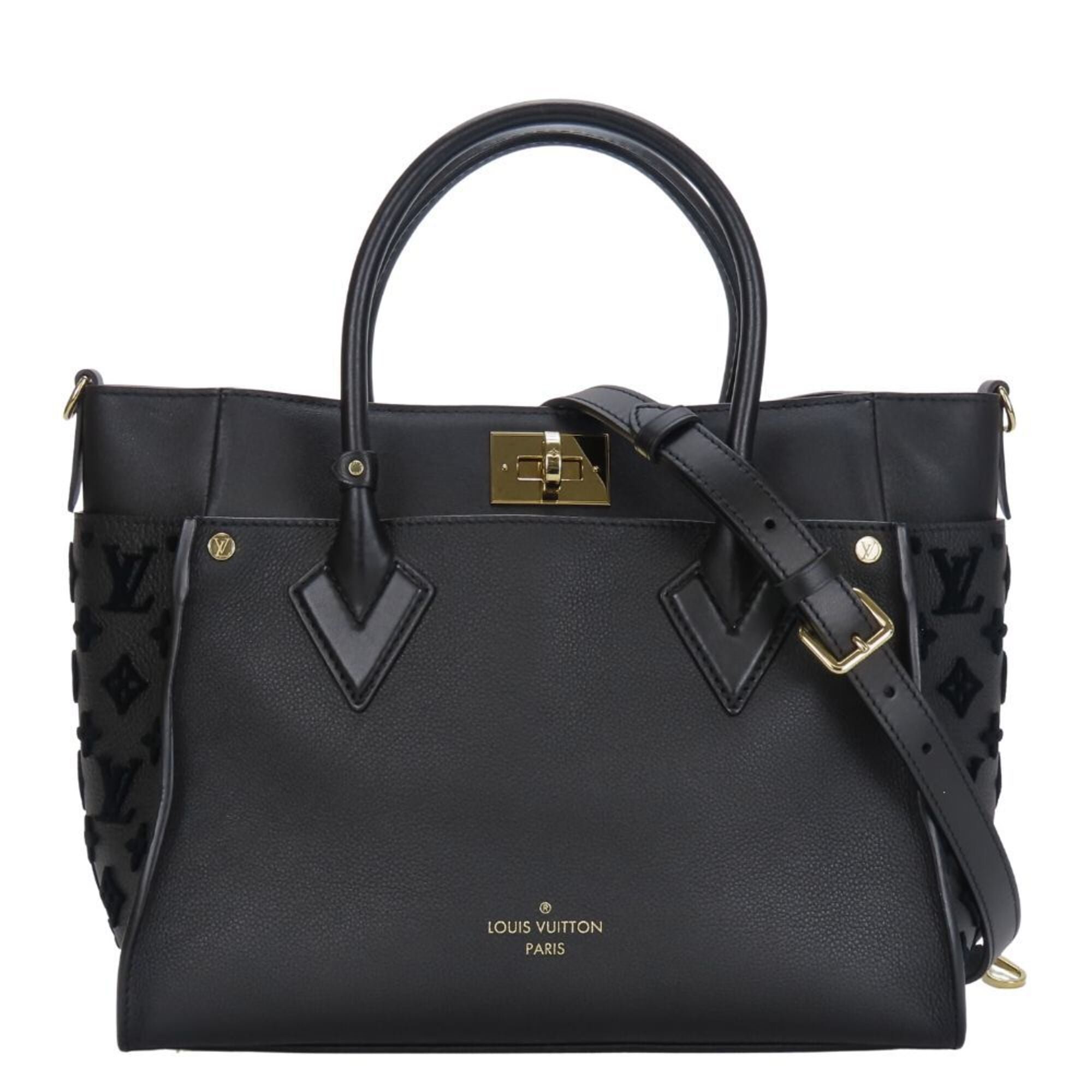 Louis Vuitton Black Noir Monogram Leather Tote Bag (Pre-Owned)