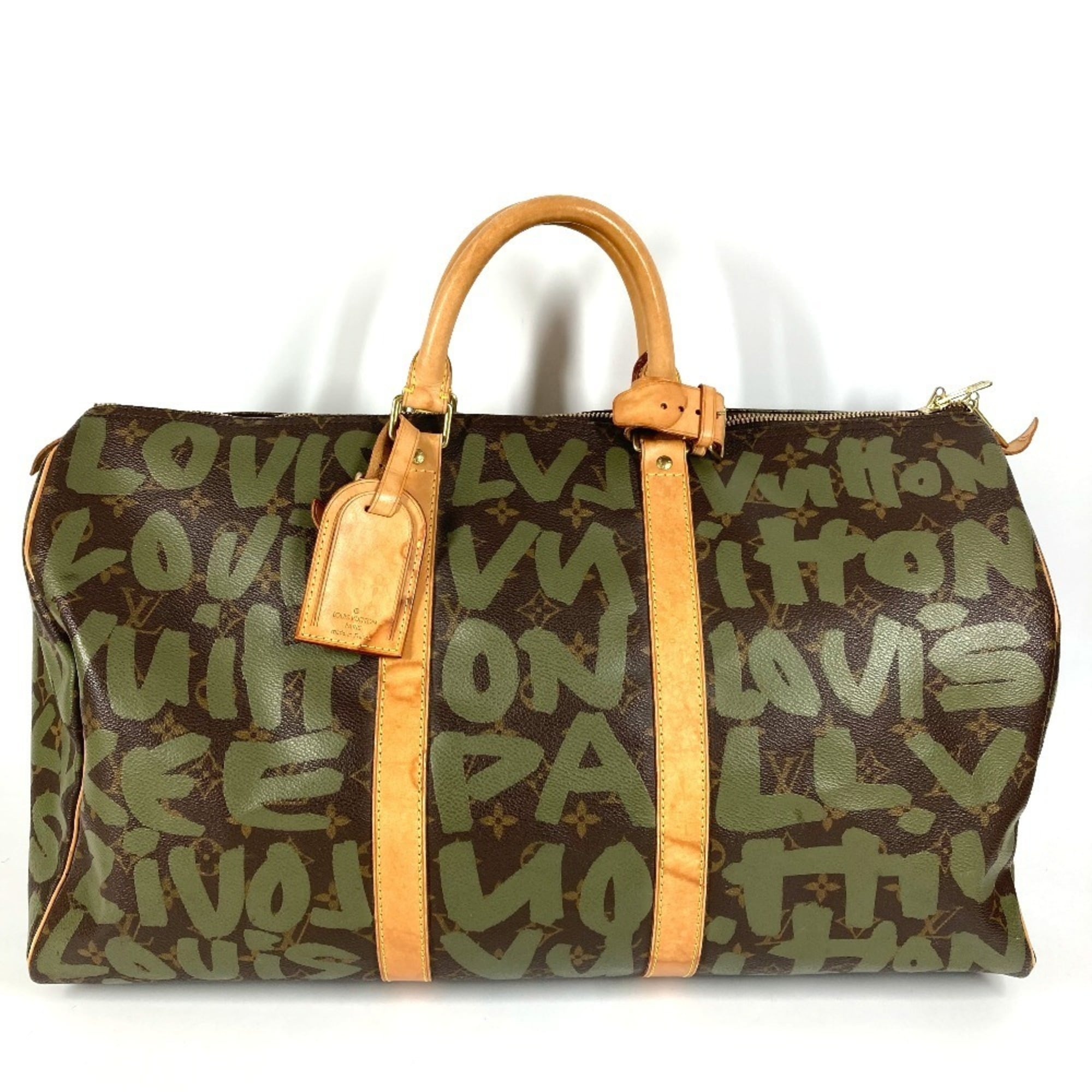 Louis Vuitton Monogram Graffiti Brown Khaki Monogram Graffiti Boston Bag Handbag (Pre-Owned)