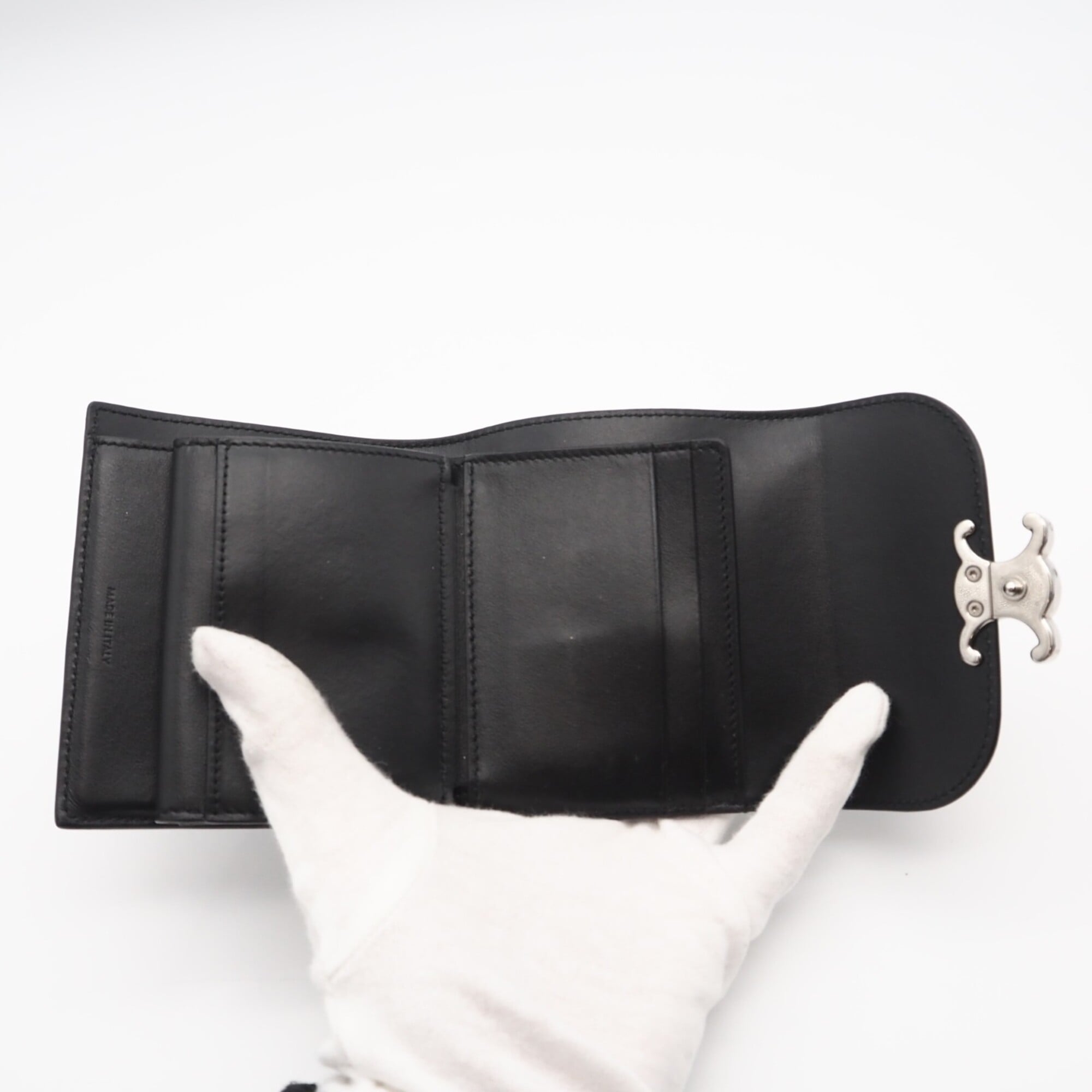 Celine Black Leather Wallet (Tri-Fold) (Pre-Owned)