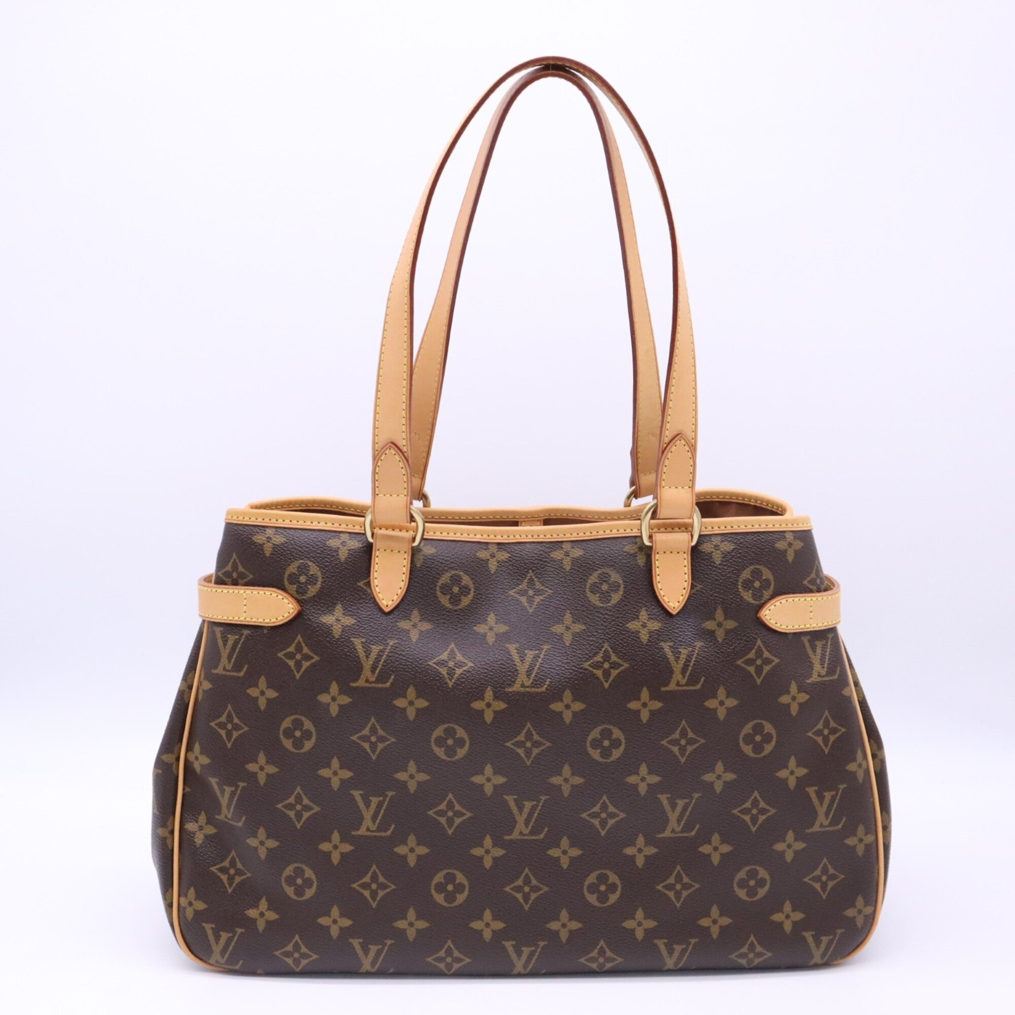 Louis Vuitton Monogram Beige Brown Coated Canvas Leather Handbag (Pre-Owned)