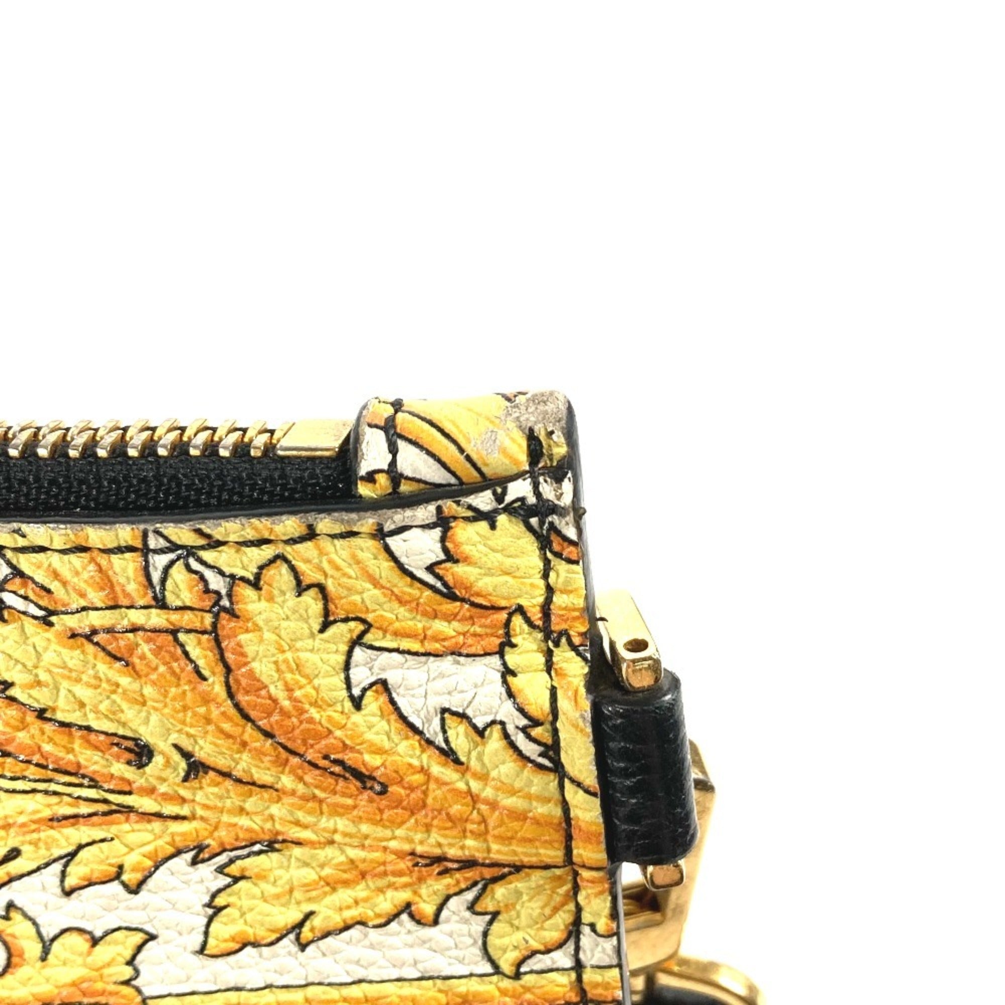 Versace Black Yellow Leather Clutch Bag Pouch (Pre-Owned)