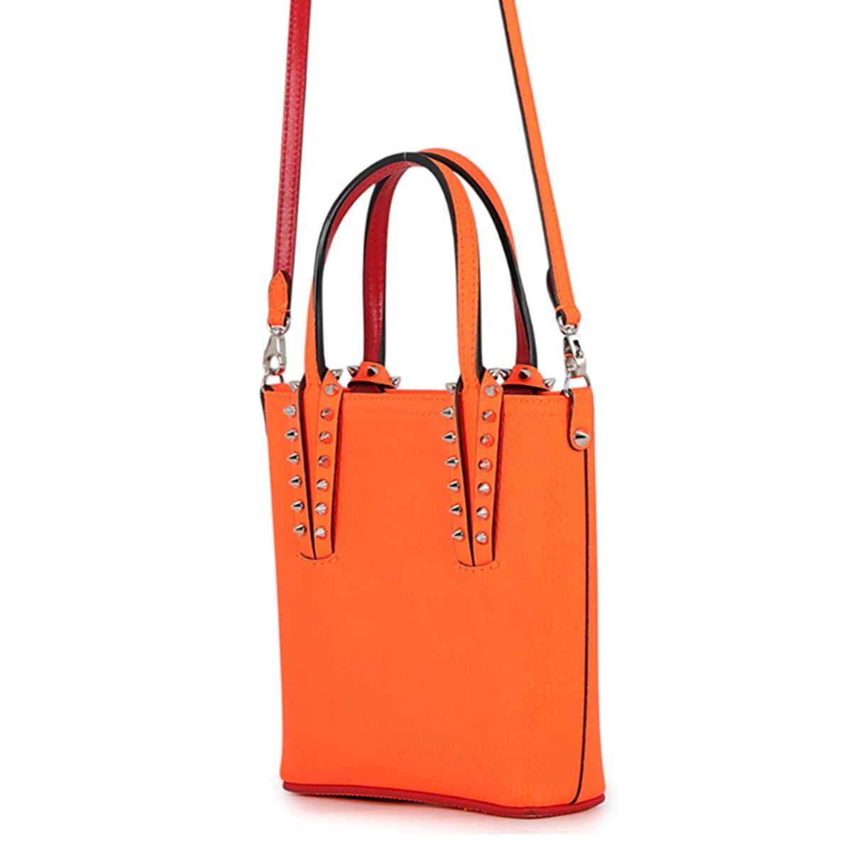 Christian Louboutin Neon Orange Leather Handbag (Pre-Owned)