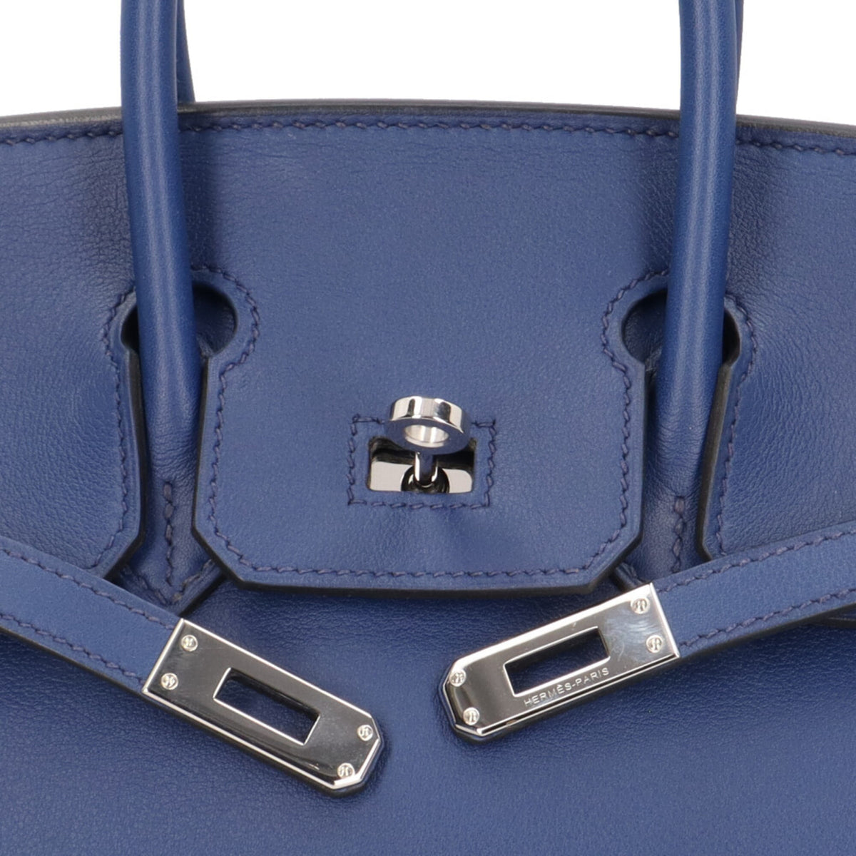 Hermes Bleu Saphir Blue Swift Leather Handbag (Pre-Owned)