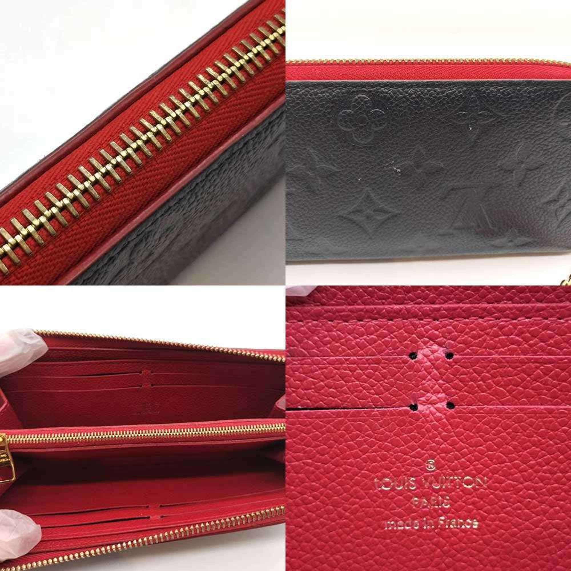 Louis Vuitton Monogram Empreinte Marine Rouge Navy Red Color Monogram Empreinte Long Wallet (Bi-Fold) (Pre-Owned)