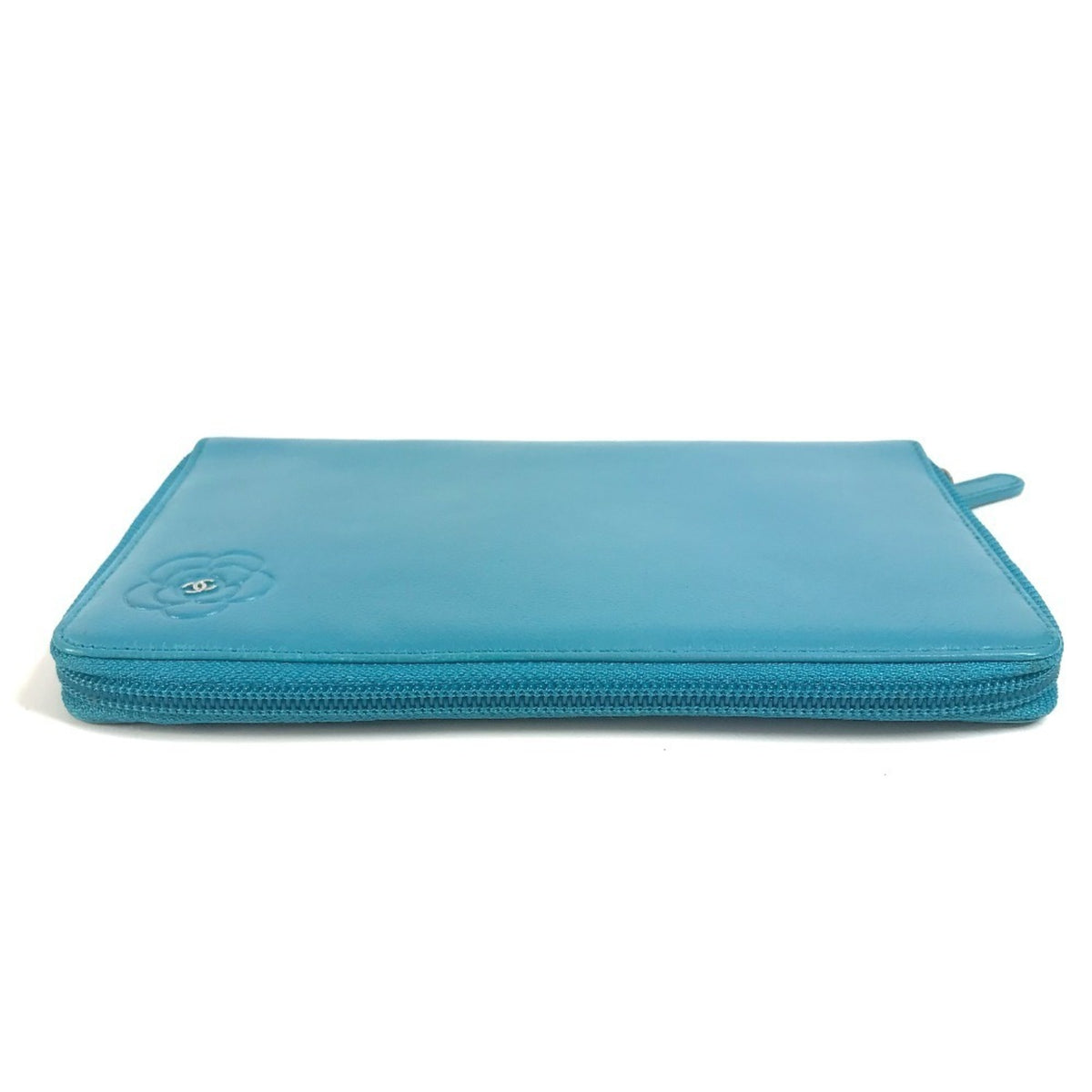 Chanel Blue Leather Long Wallet (Bi-Fold) (Pre-Owned)