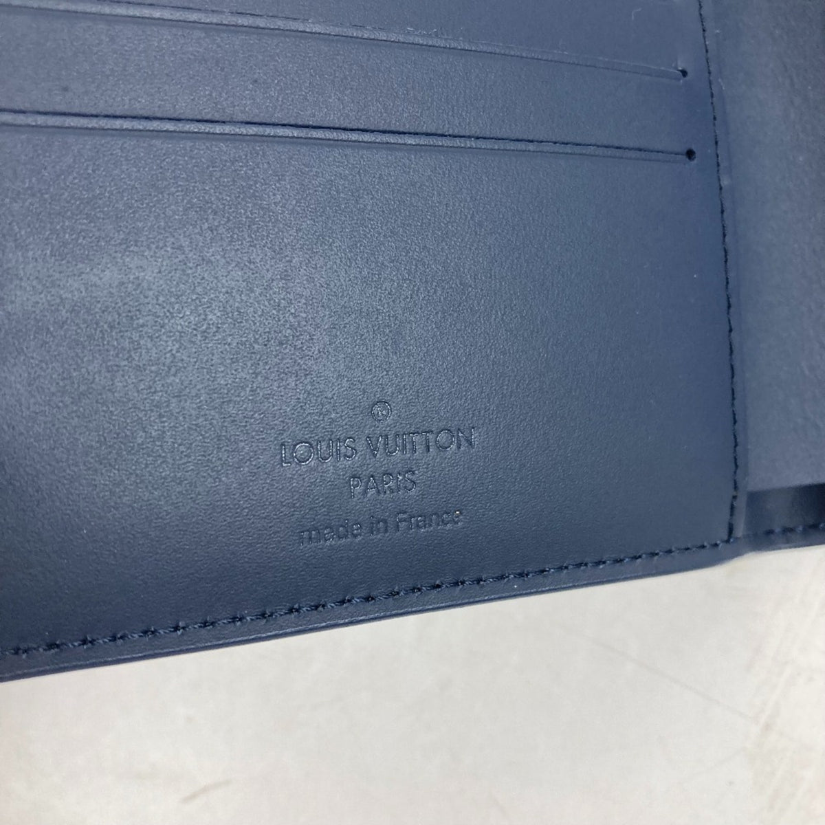 Louis Vuitton Navy Leather Wallet (Bi-Fold) (Pre-Owned)