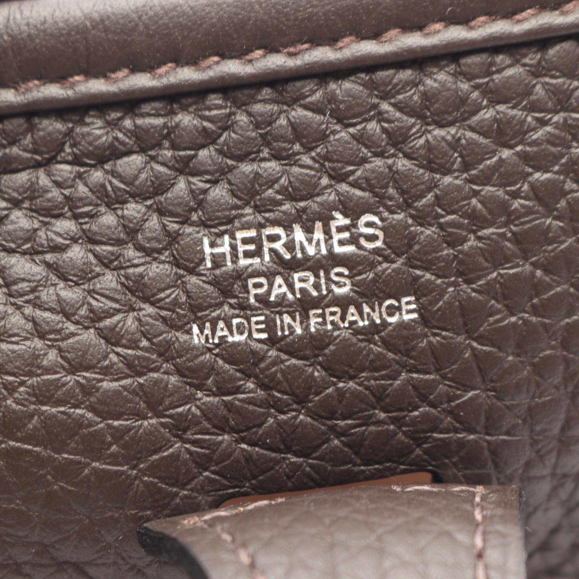 Hermes Brown Taurillon Clemence Leather Handbag Shoulder Bag (Pre-Owned)
