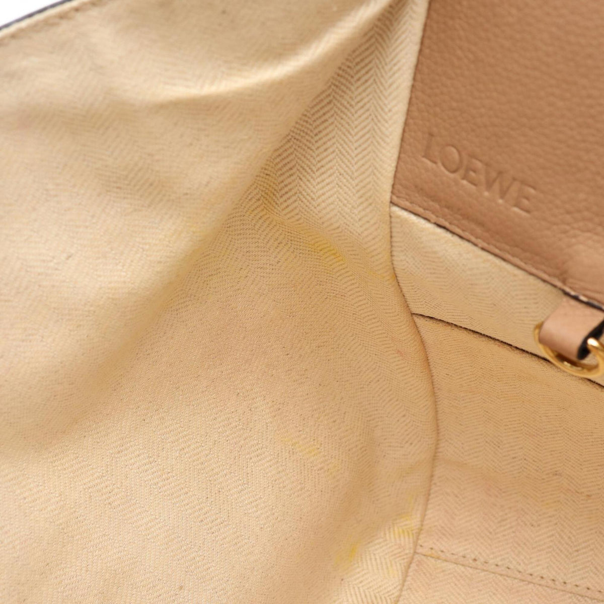 Loewe Beige Gray Leather Handbag (Pre-Owned)