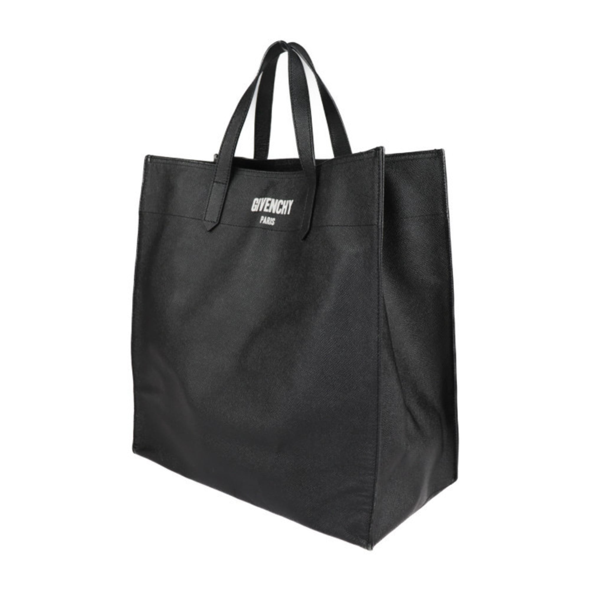 Givenchy Black Leather Handbag Shopping Bag Shoulder Bag Tote Bag (Pre-Owned)