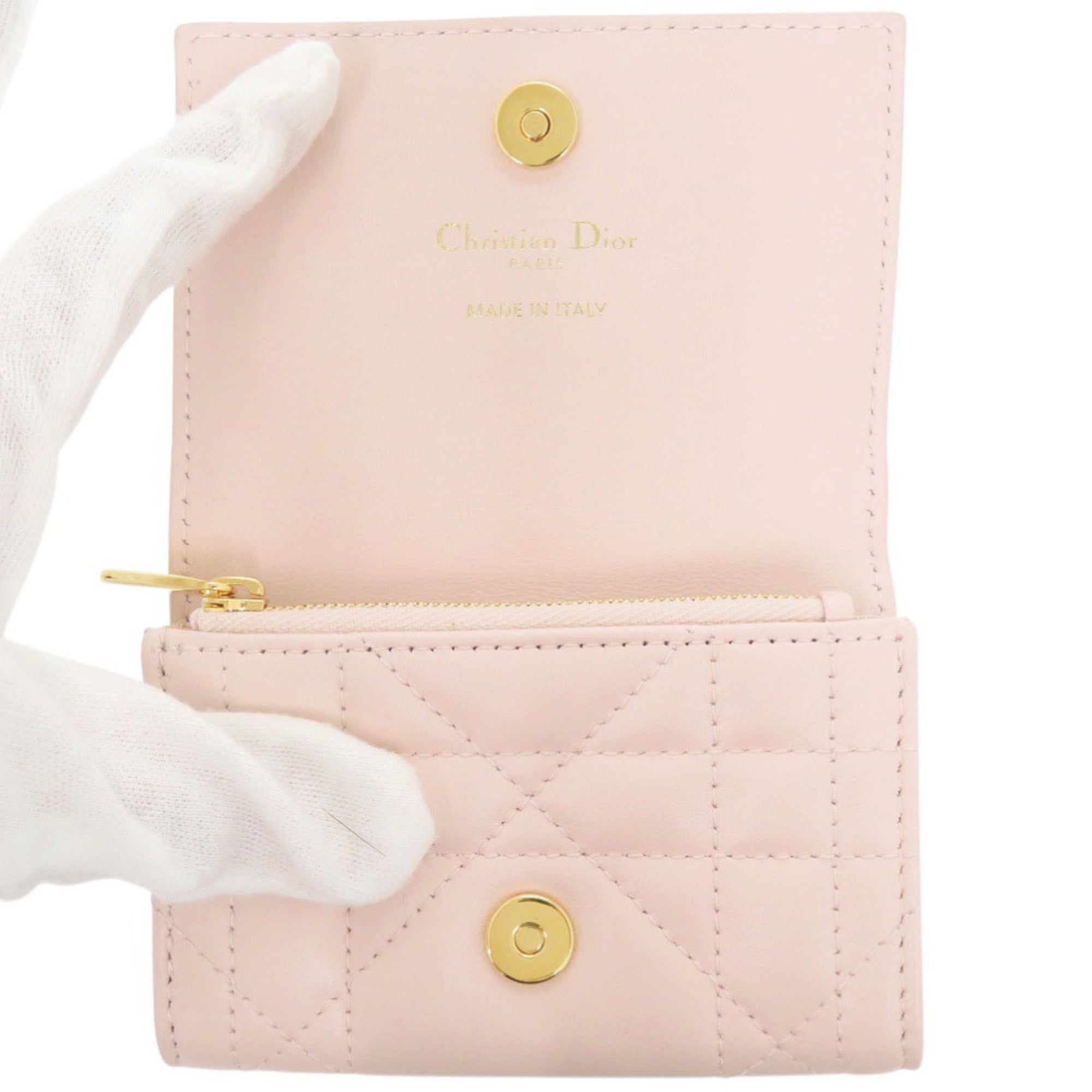 Christian Dior Pink Leather Wallet (Bi-Fold) (Pre-Owned)