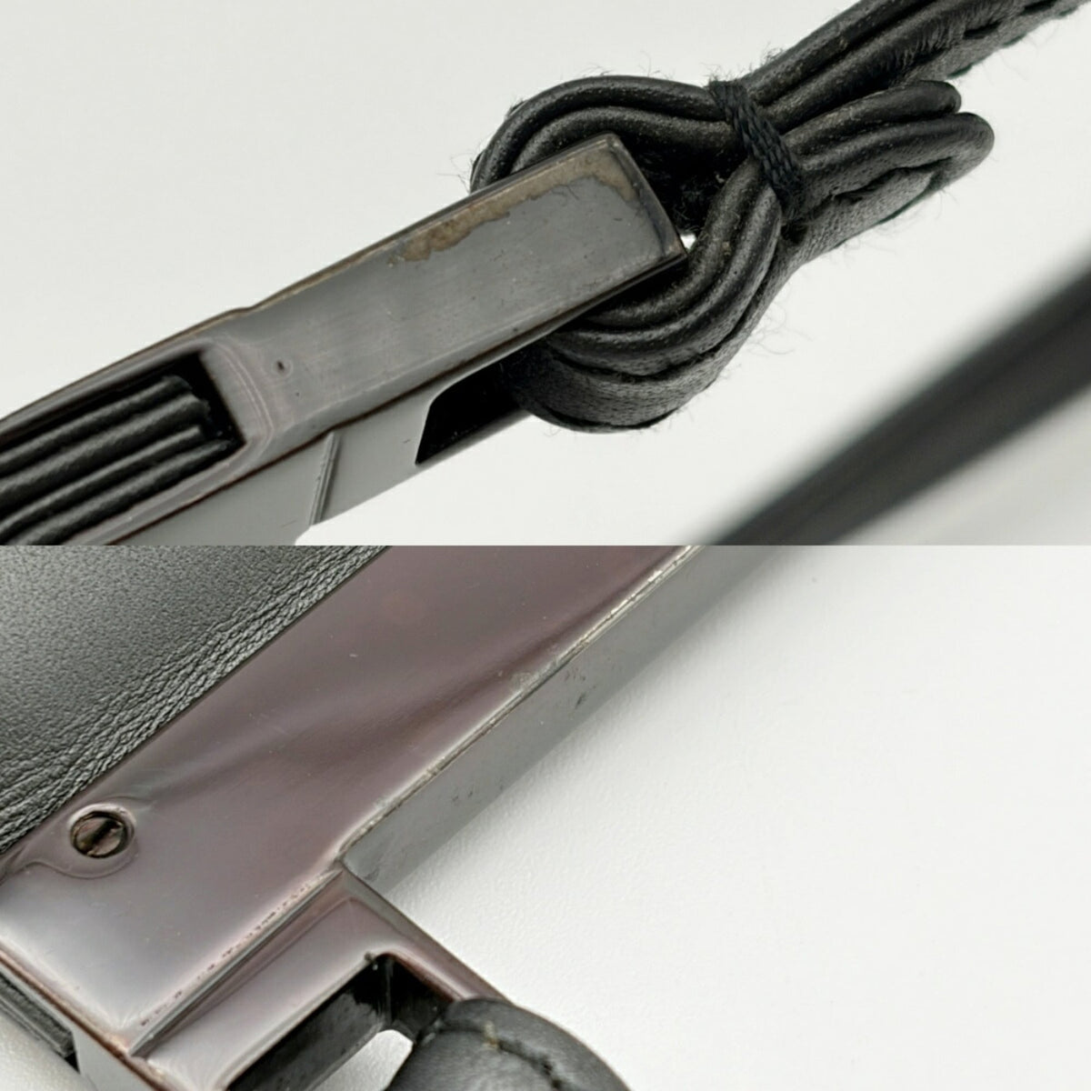 Gucci Dark Gray Dark Silver Metallic Leather Shoulder Bag (Pre-Owned)