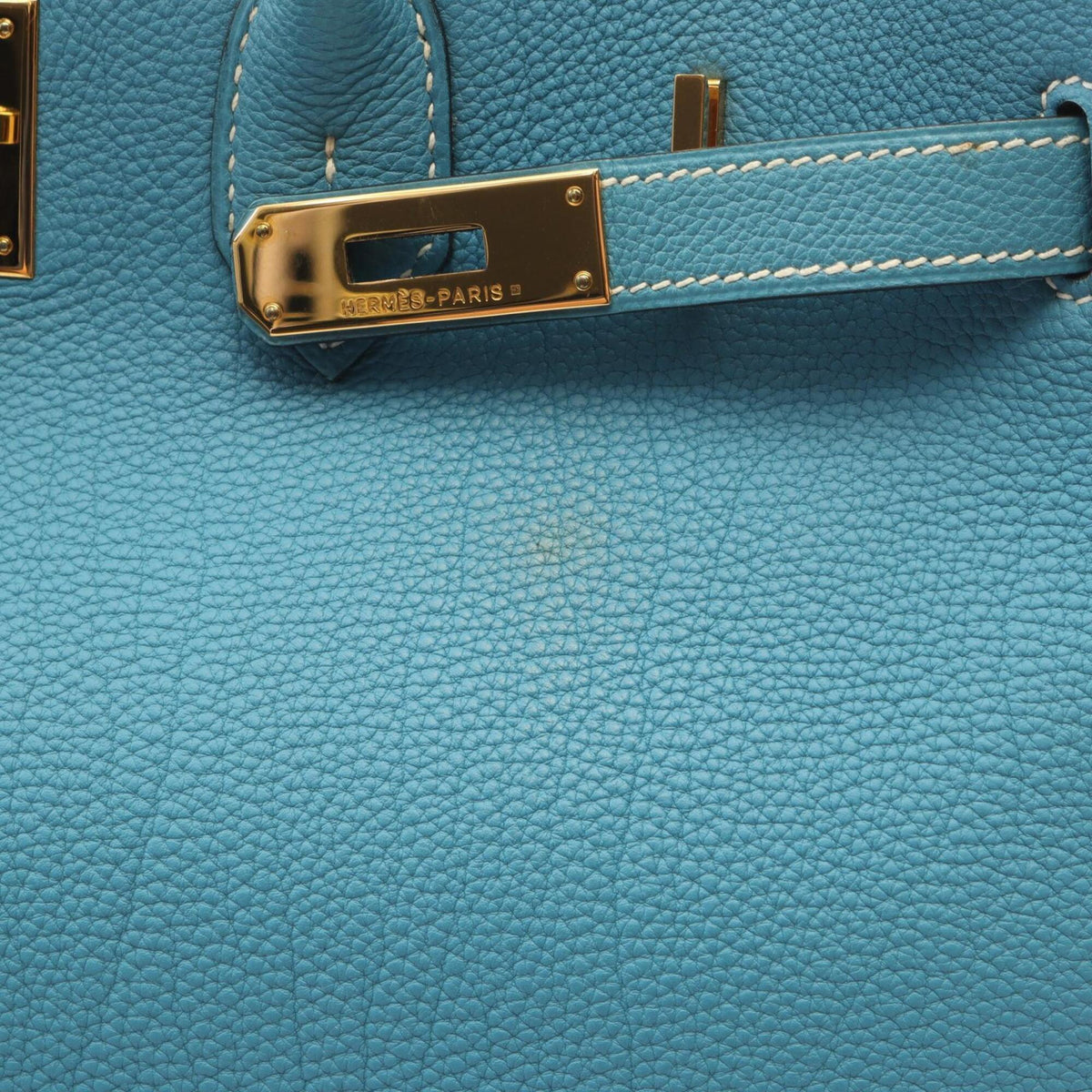 Hermes Blue Togo Leather Handbag (Pre-Owned)