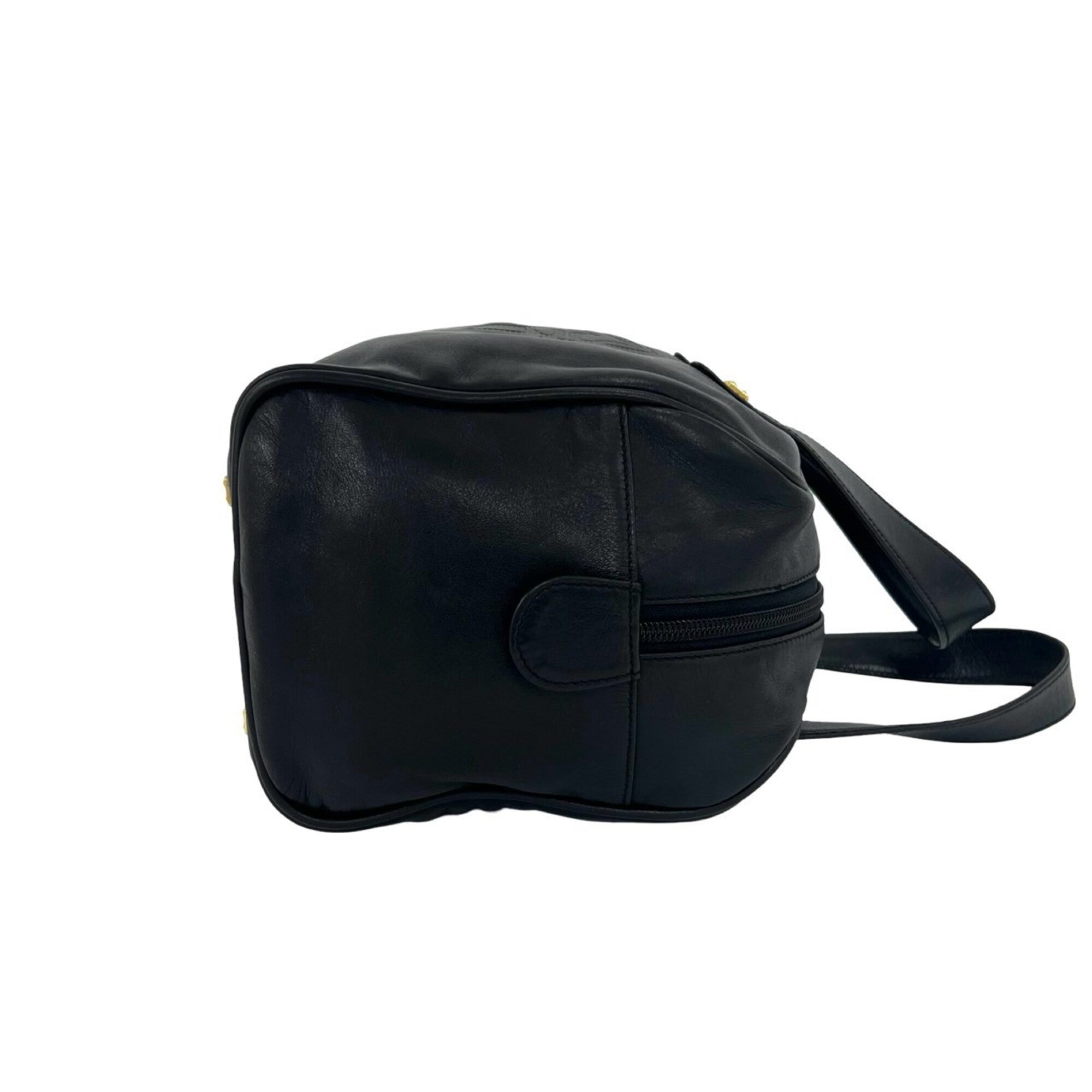 Loewe Black Leather Boston Bag Handbag Tote Bag (Pre-Owned)