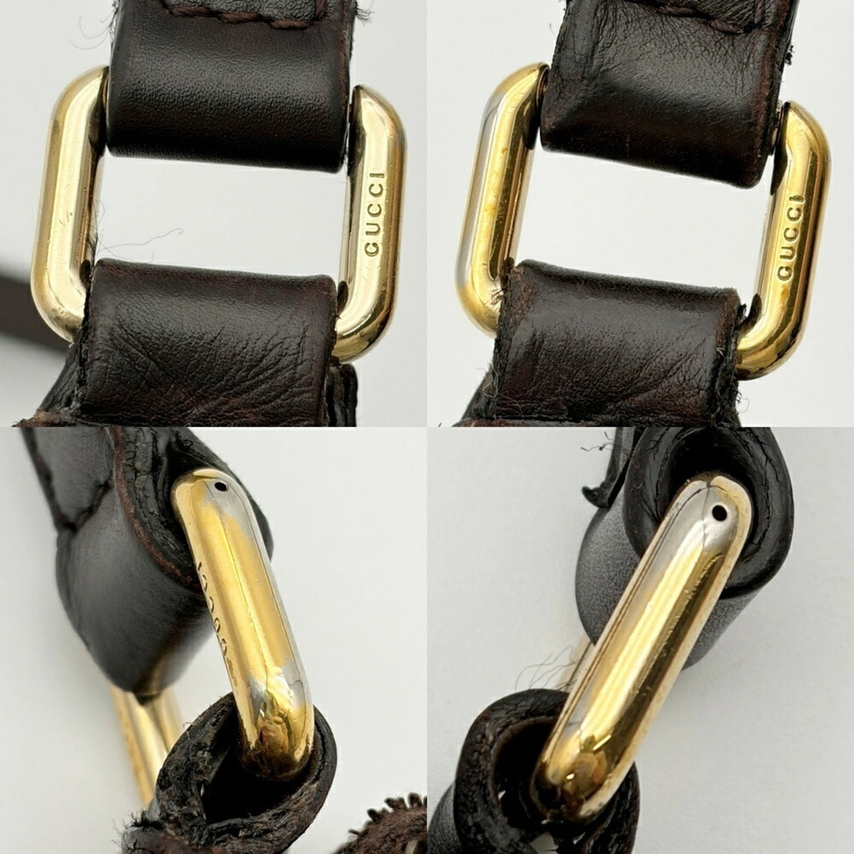 Gucci Dark Brown Leather Shoulder Bag (Pre-Owned)