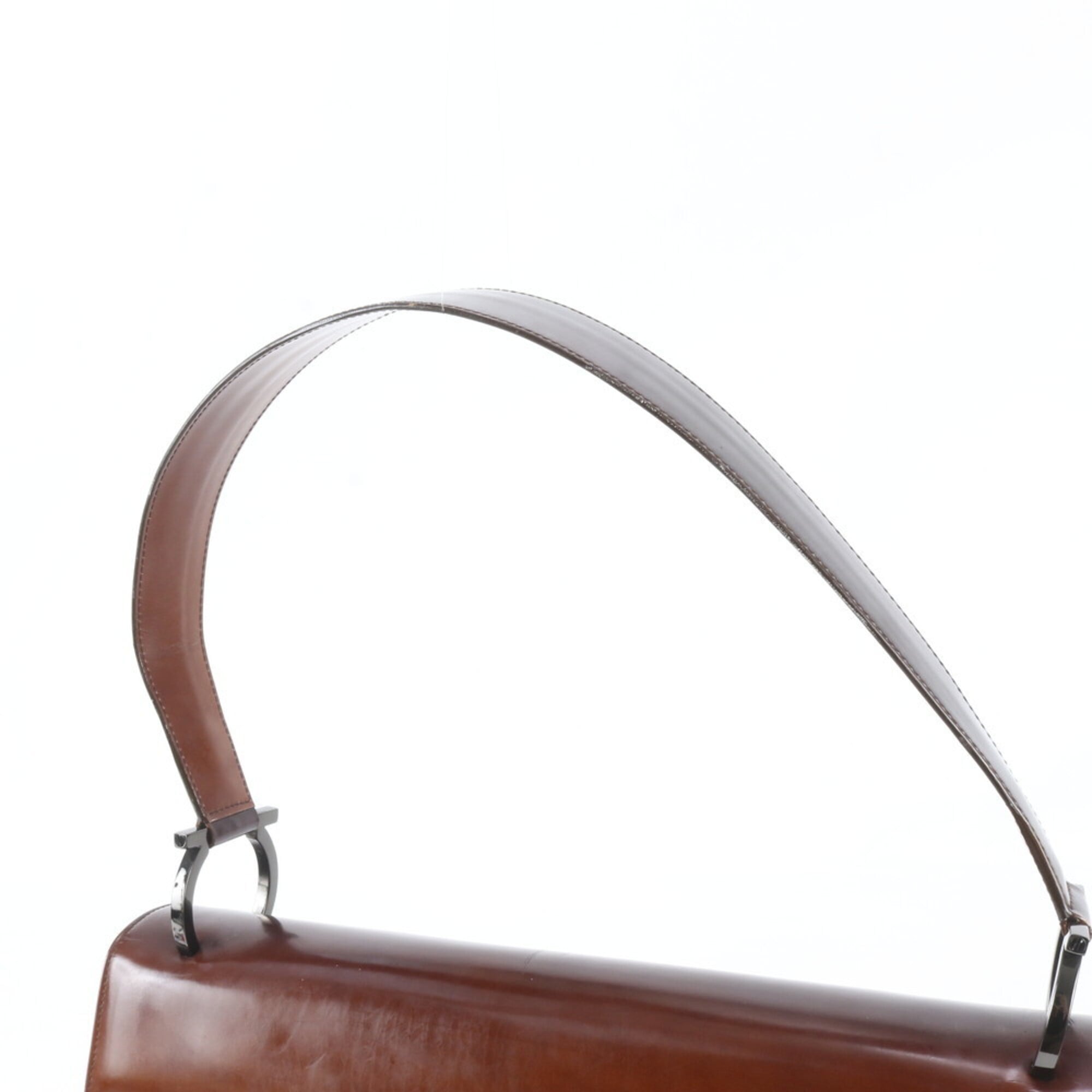 Salvatore Ferragamo Brown Leather Handbag Shoulder Bag (Pre-Owned)