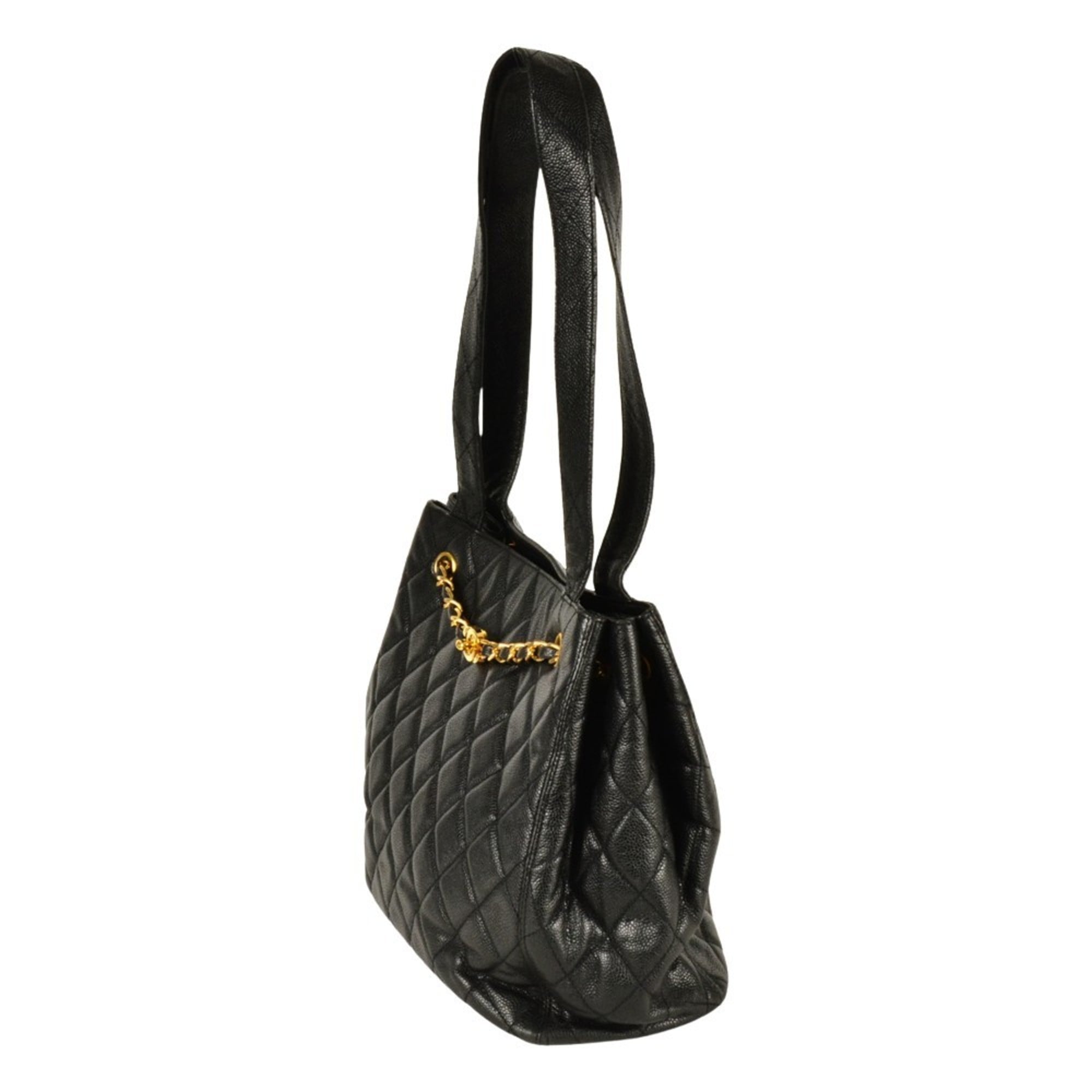 Chanel Black Grained Calfskin Shoulder Bag (Pre-Owned)