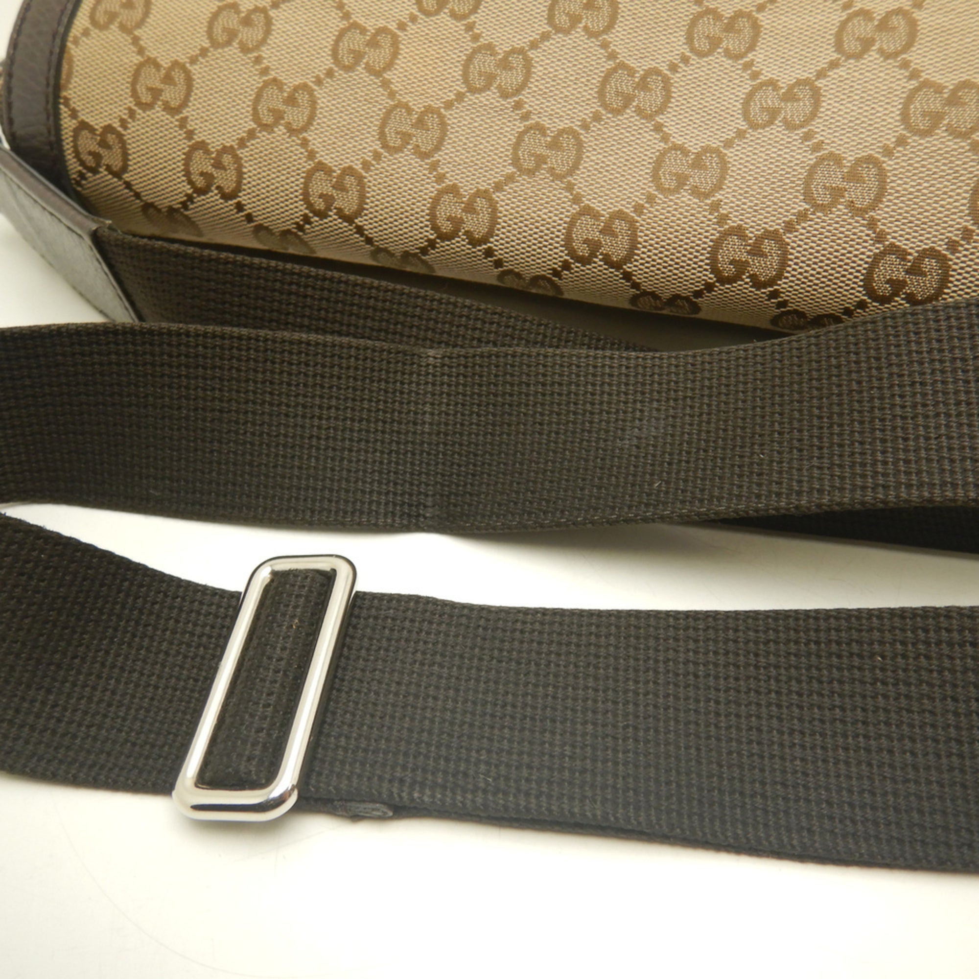 Gucci Beige Gg Canvas Leather Shoulder Bag (Pre-Owned)