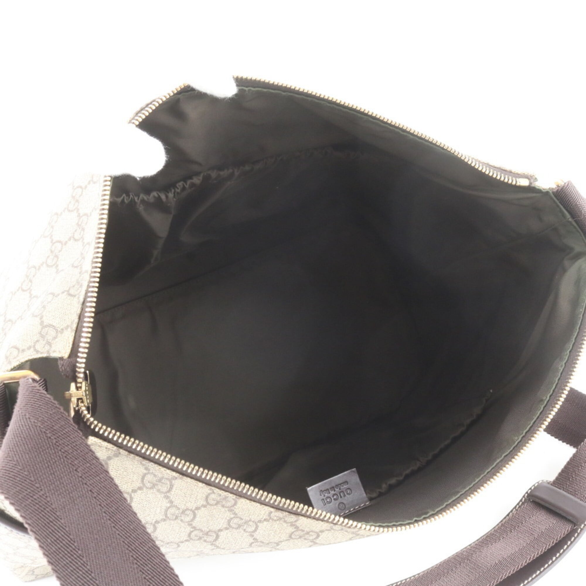 Gucci Brown Leather Coated Canvas Messenger Bag Shoulder Bag Tote Bag (Pre-Owned)