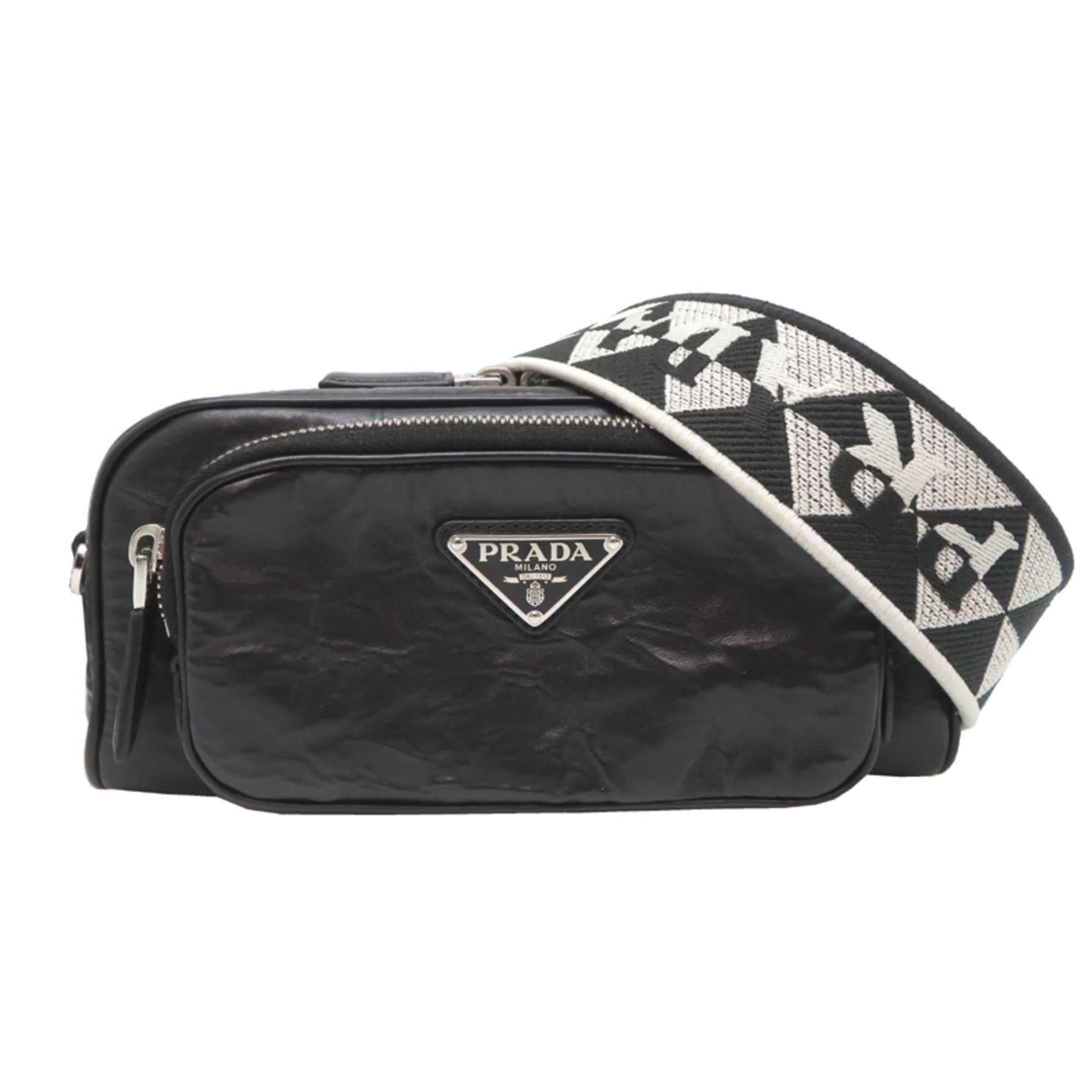 Prada Black Nappa Leather Leather Shoulder Bag (Pre-Owned)