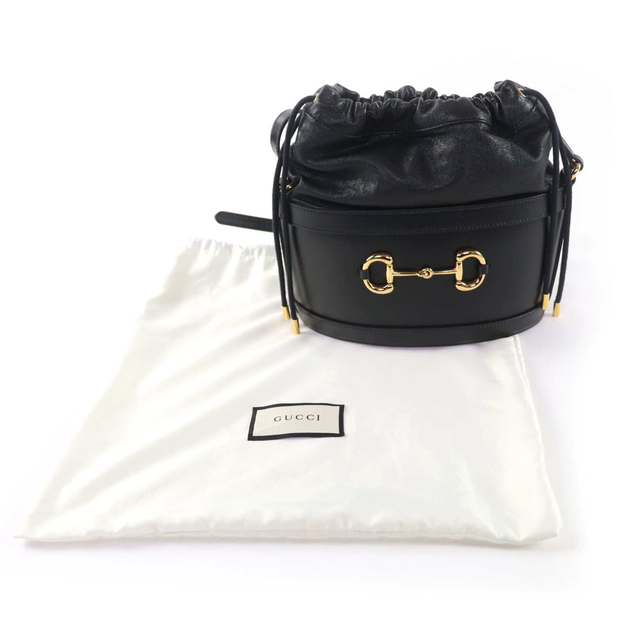 Gucci Horsebit Black Leather Shoulder Bag (Pre-Owned)