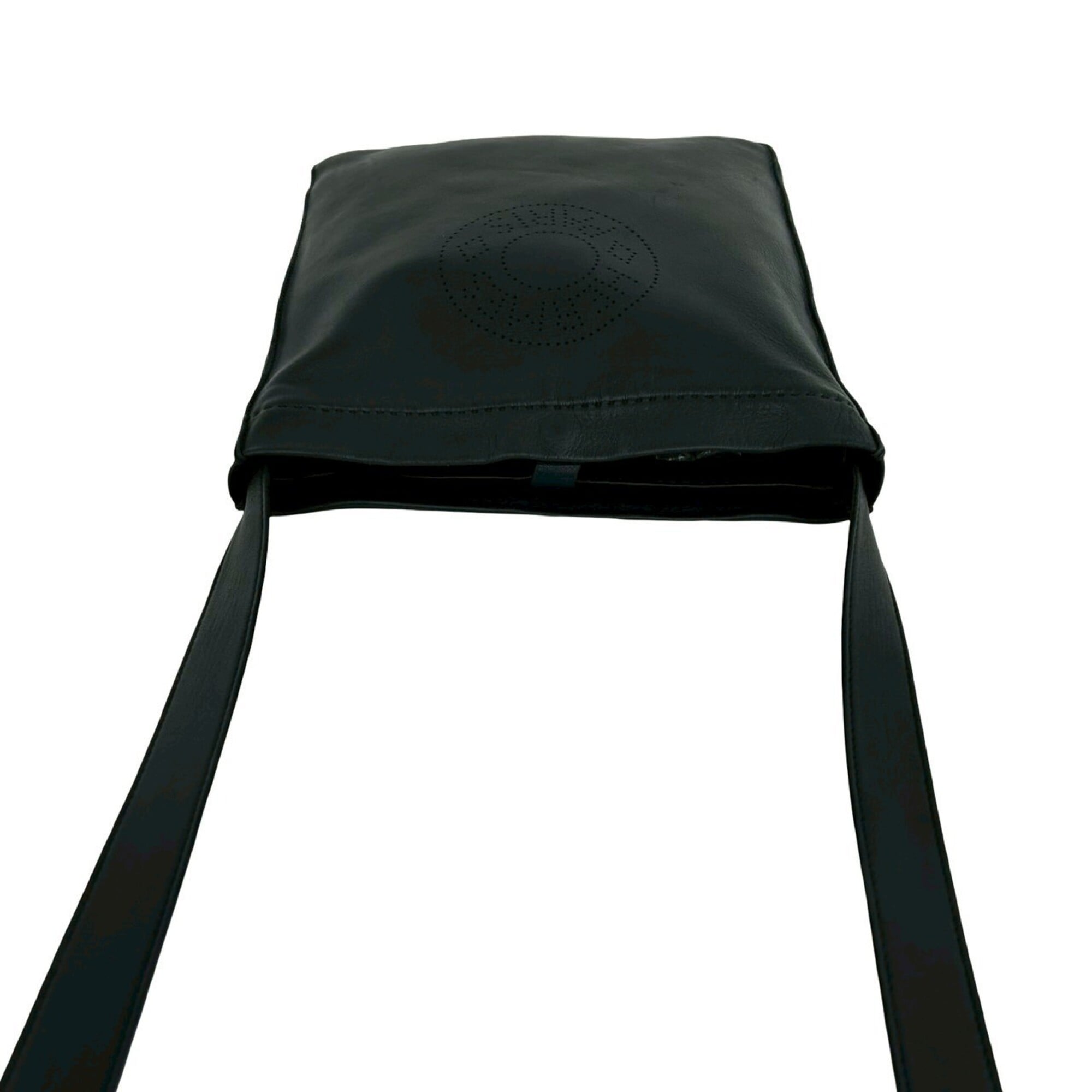 Hermes Black Leather Pochette Shoulder Bag (Pre-Owned)