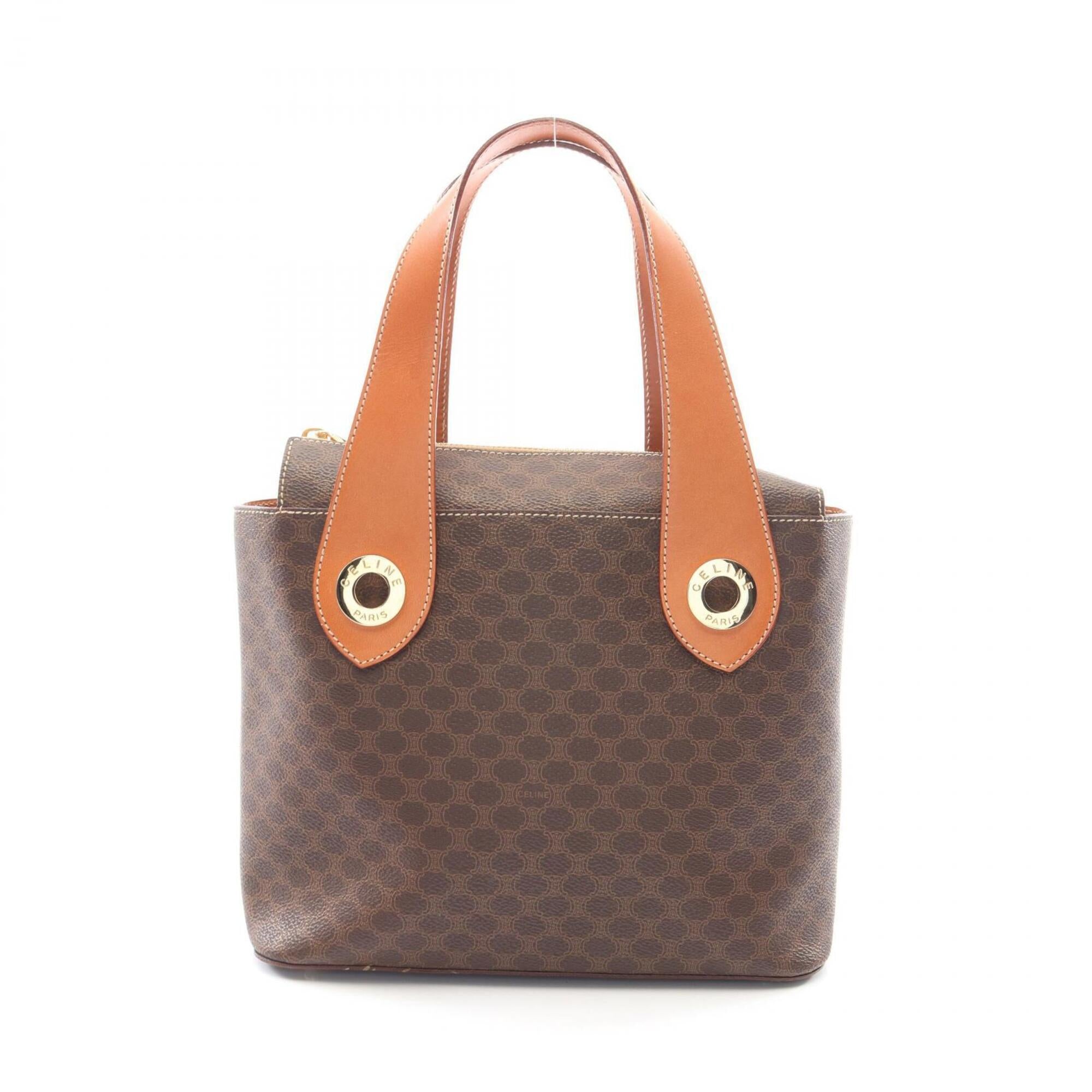 Celine Brown Coated Canvas Leather Handbag (Pre-Owned)