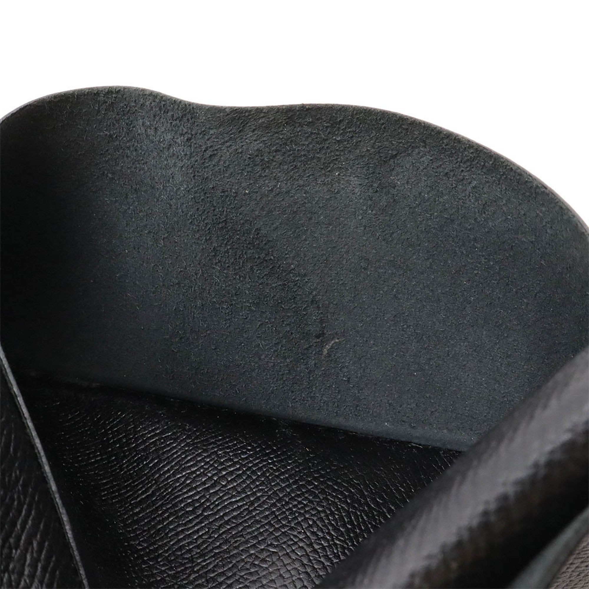 Hermes Osaka Black Courchevel Leather Long Wallet (Bi-Fold) (Pre-Owned)