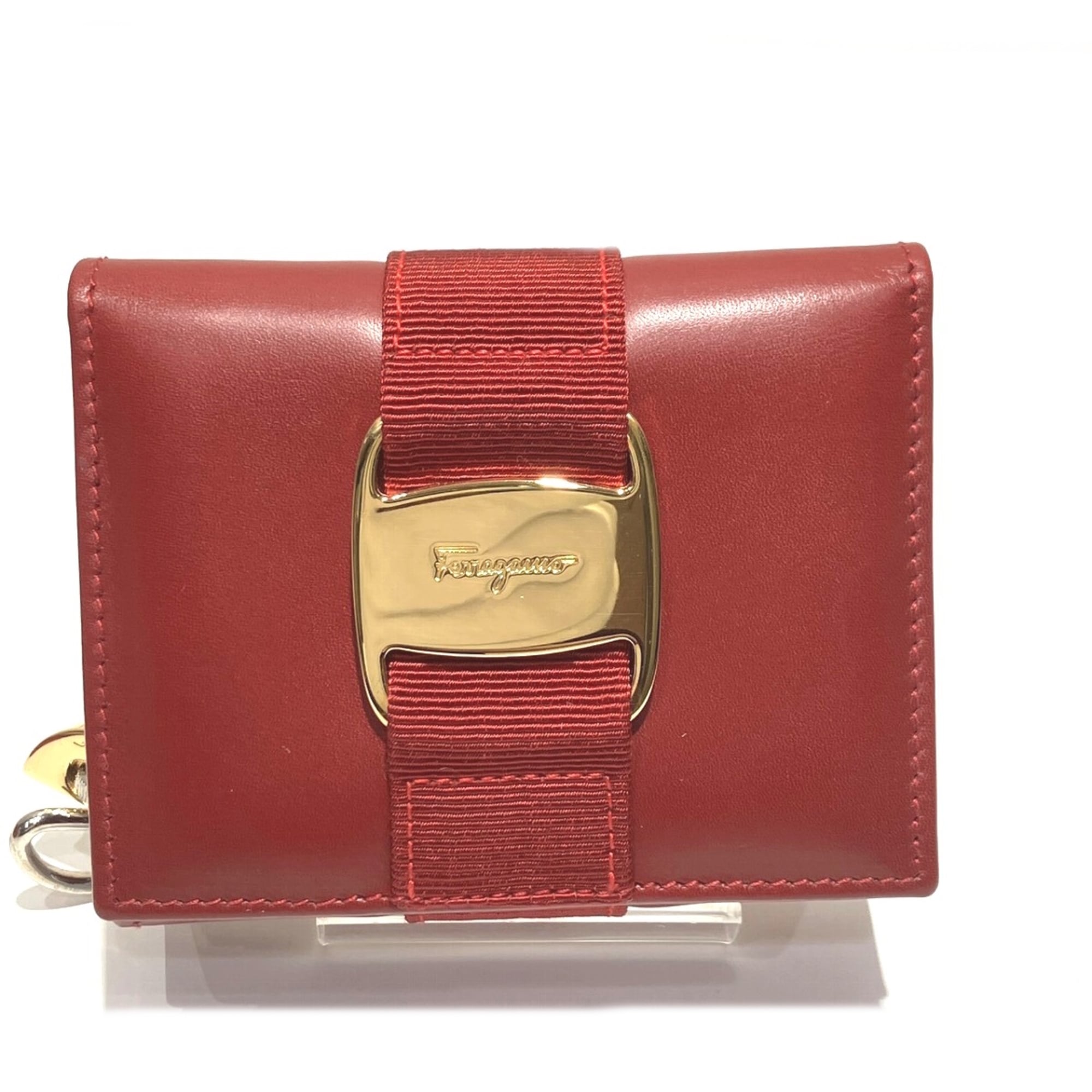 Salvatore Ferragamo Red Color Leather Coin Purse/Coin Case (Pre-Owned)