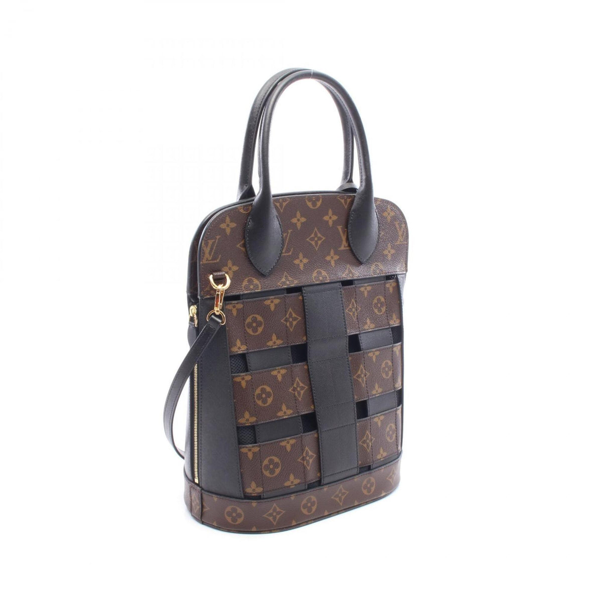 Louis Vuitton Black Brown Monogram Coated Canvas Handbag Tote Bag (Pre-Owned)