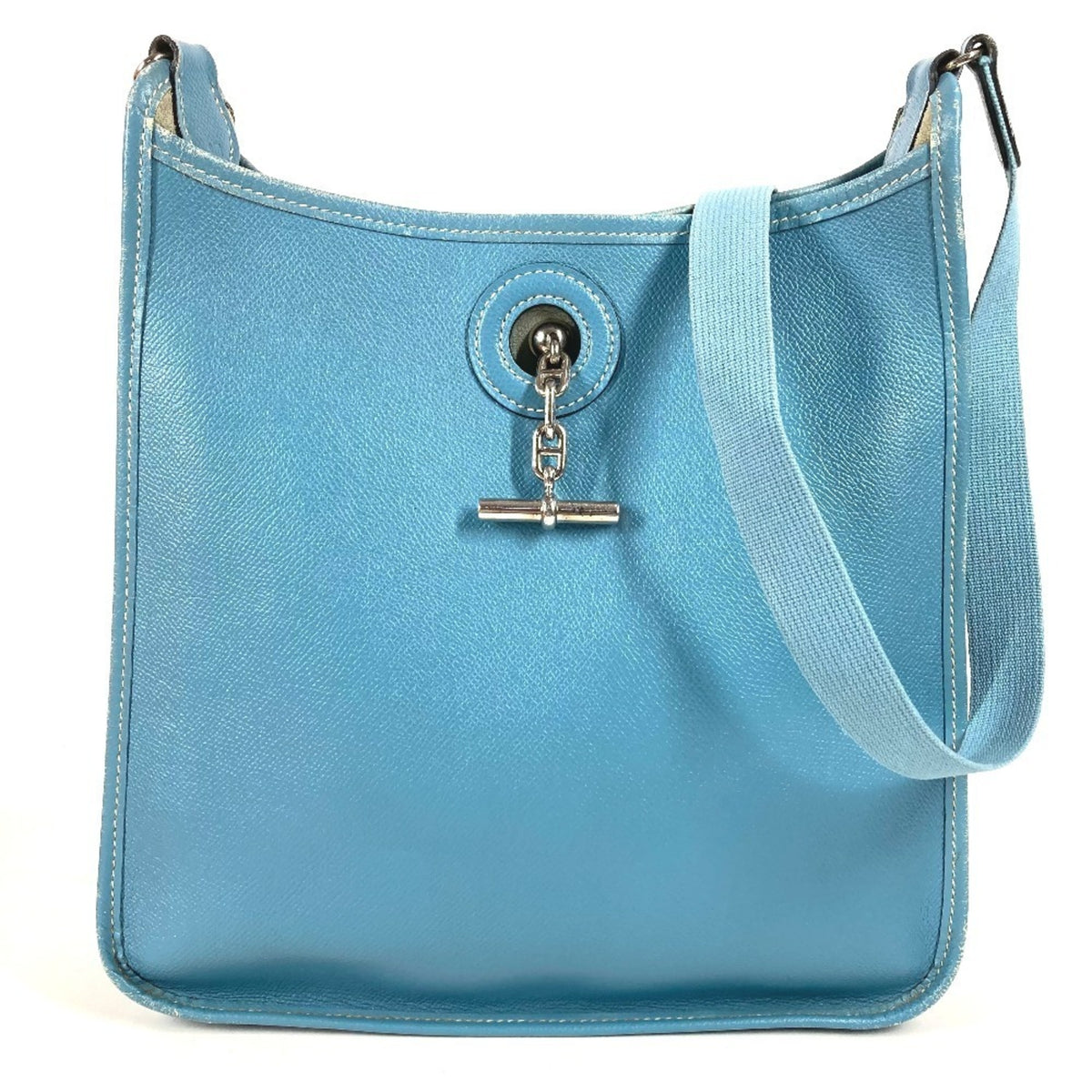 Hermes Vespa Blue Leather Pochette Shoulder Bag (Pre-Owned)