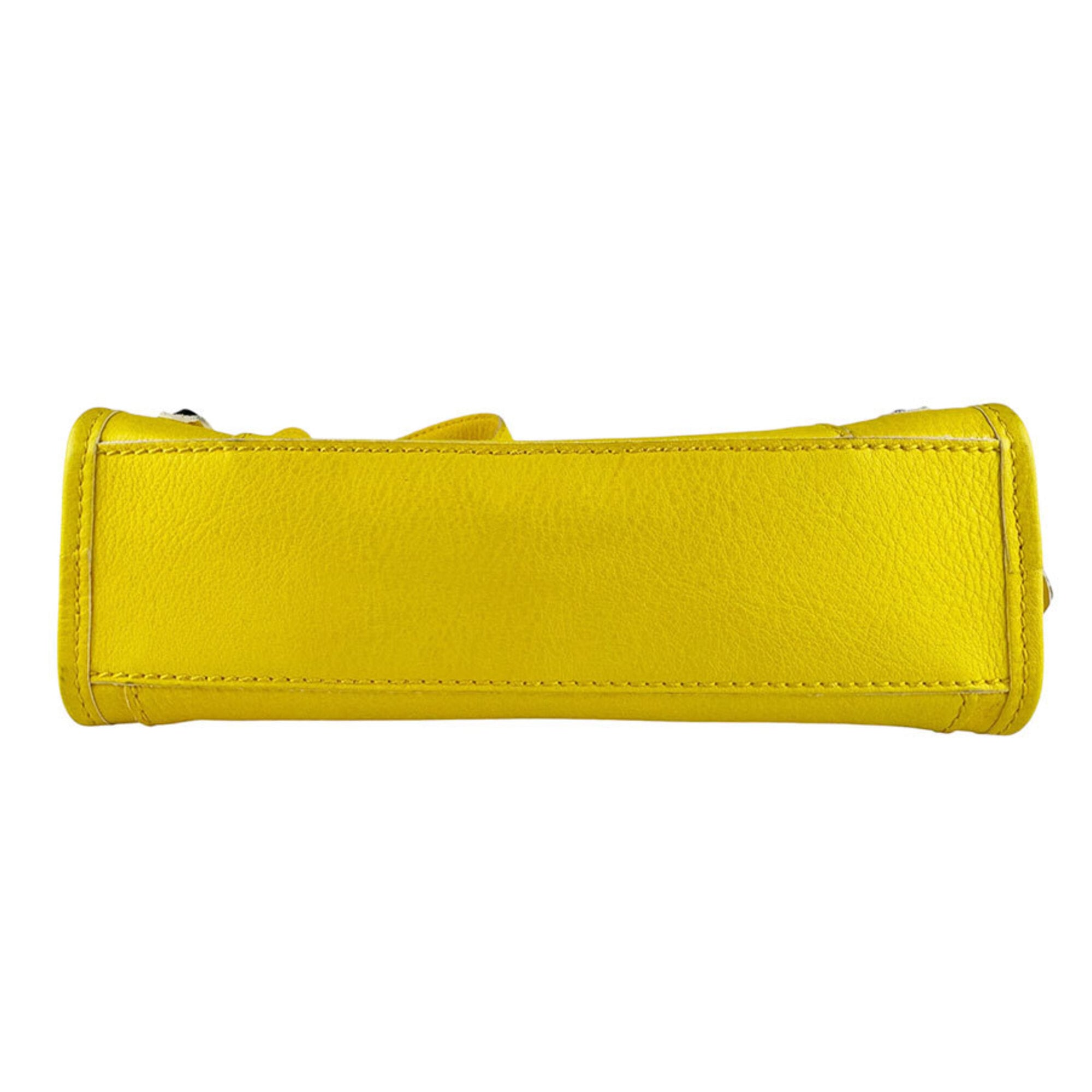 Balenciaga Yellow Leather Handbag Shoulder Bag (Pre-Owned)