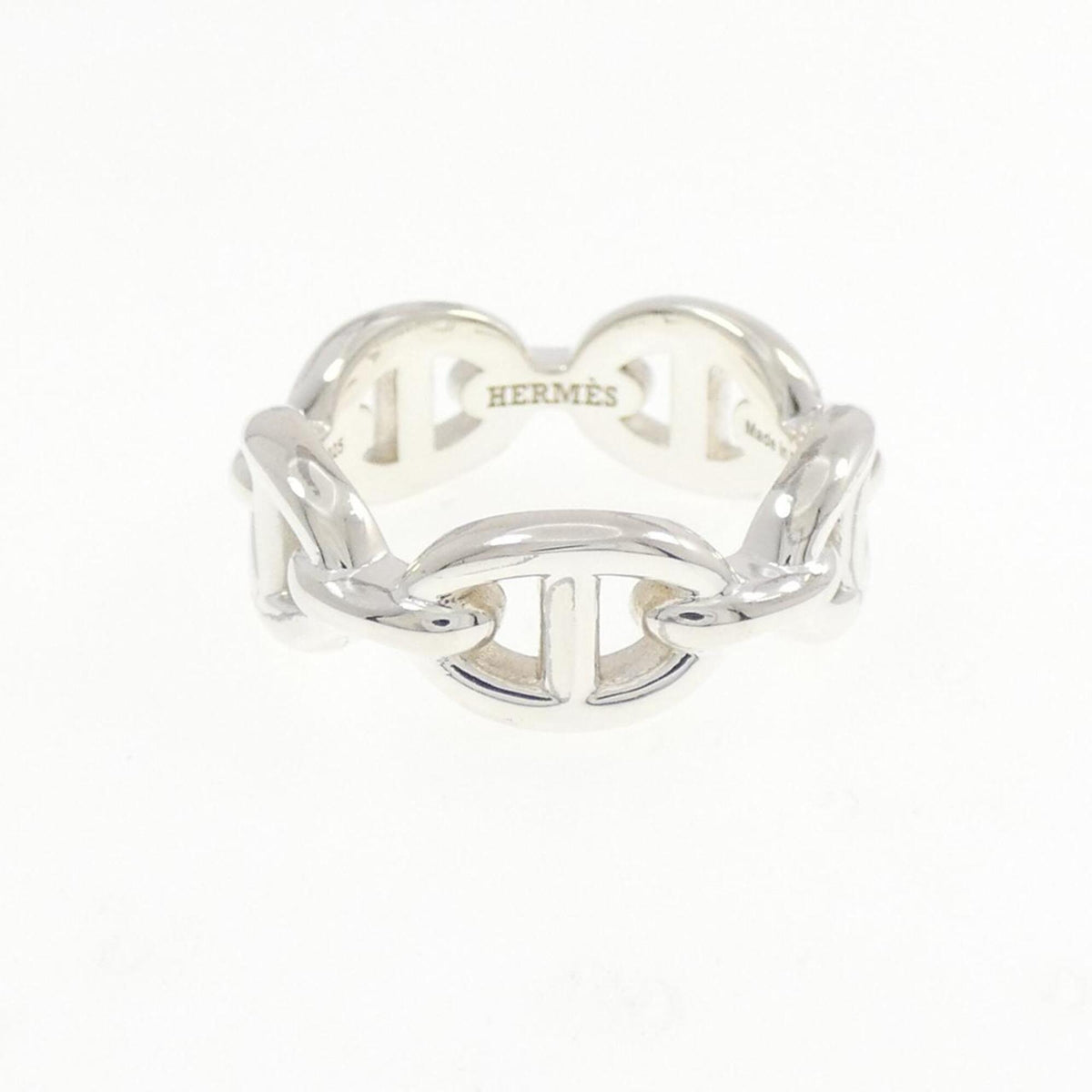 Hermes Silver 925 Band Ring (Pre-Owned)