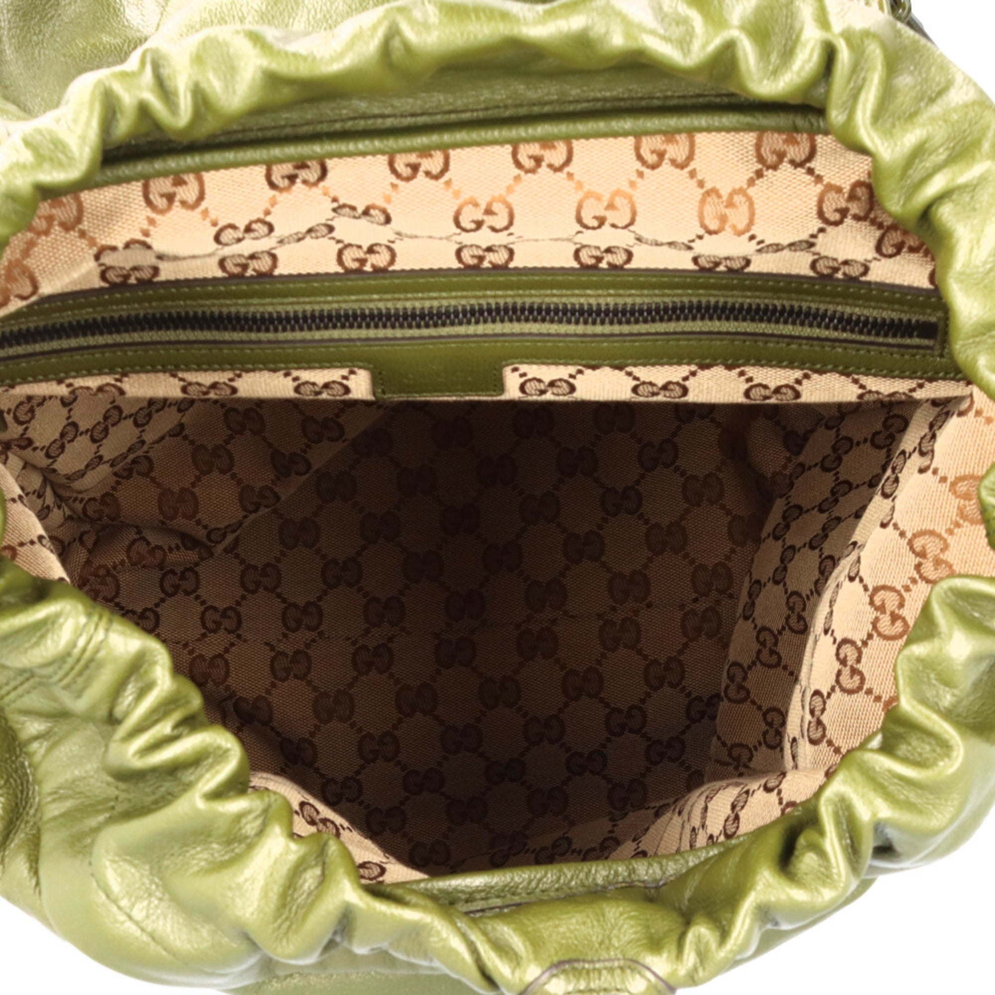 Gucci Green Leather Backpack (Pre-Owned)