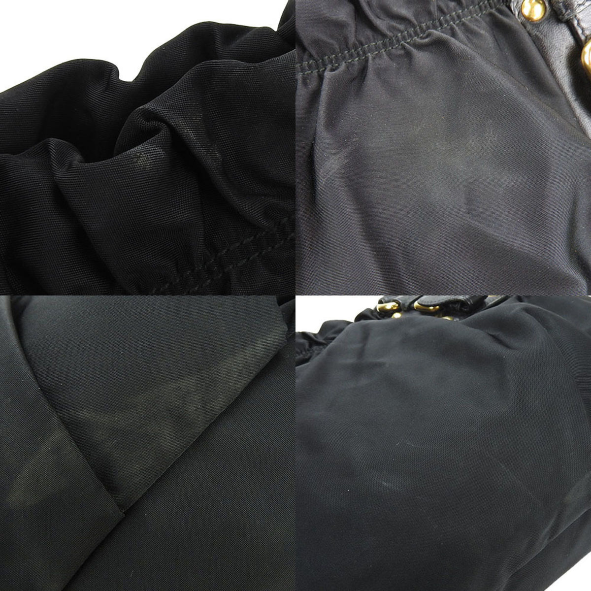 Prada Black Nylon Leather Handbag (Pre-Owned)